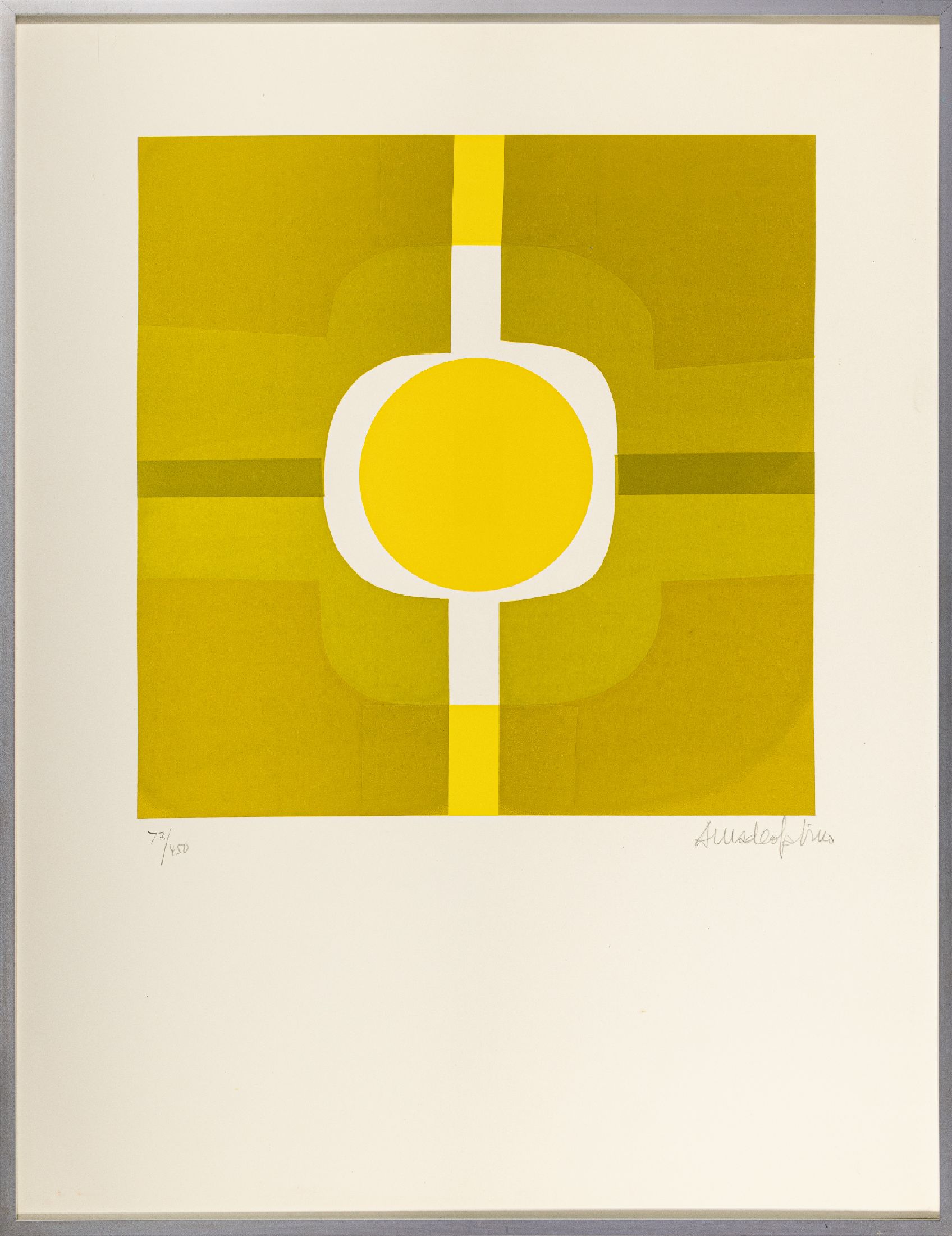 Amadeo Gabino, 1922 Valencia-2004 Madrid, Ohne Titel, Farbserigraphie, rechts unten signiert, num. 73/450, ca. 36x36cm, u.Gl., R. ca. 66x51cm