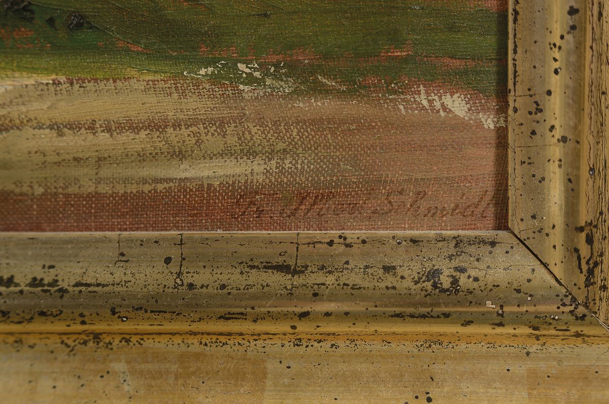 Detail a: Friedrich Albert Schmidt, 1846 Sundhausen-1916 Weimar, Burg von Mailazzo (Sizilien), rückseitig so betitelt, Öl/Malkarton, rechts unten signiert, ...
