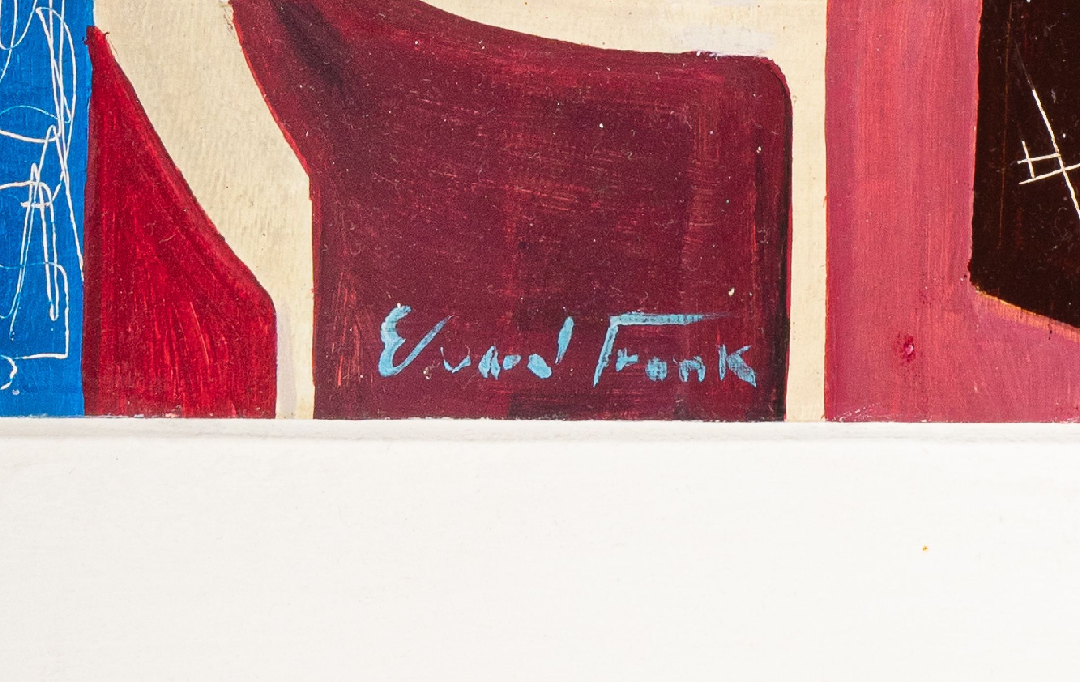 Detail a: Edvard Frank, 1909 Korschenbroich-1972 Saarlouis, Abstrakt-Figurale Komposition, Öl/Hartfaser, links unten signiert, ca. 47x38cm, auf Spanplatte ...