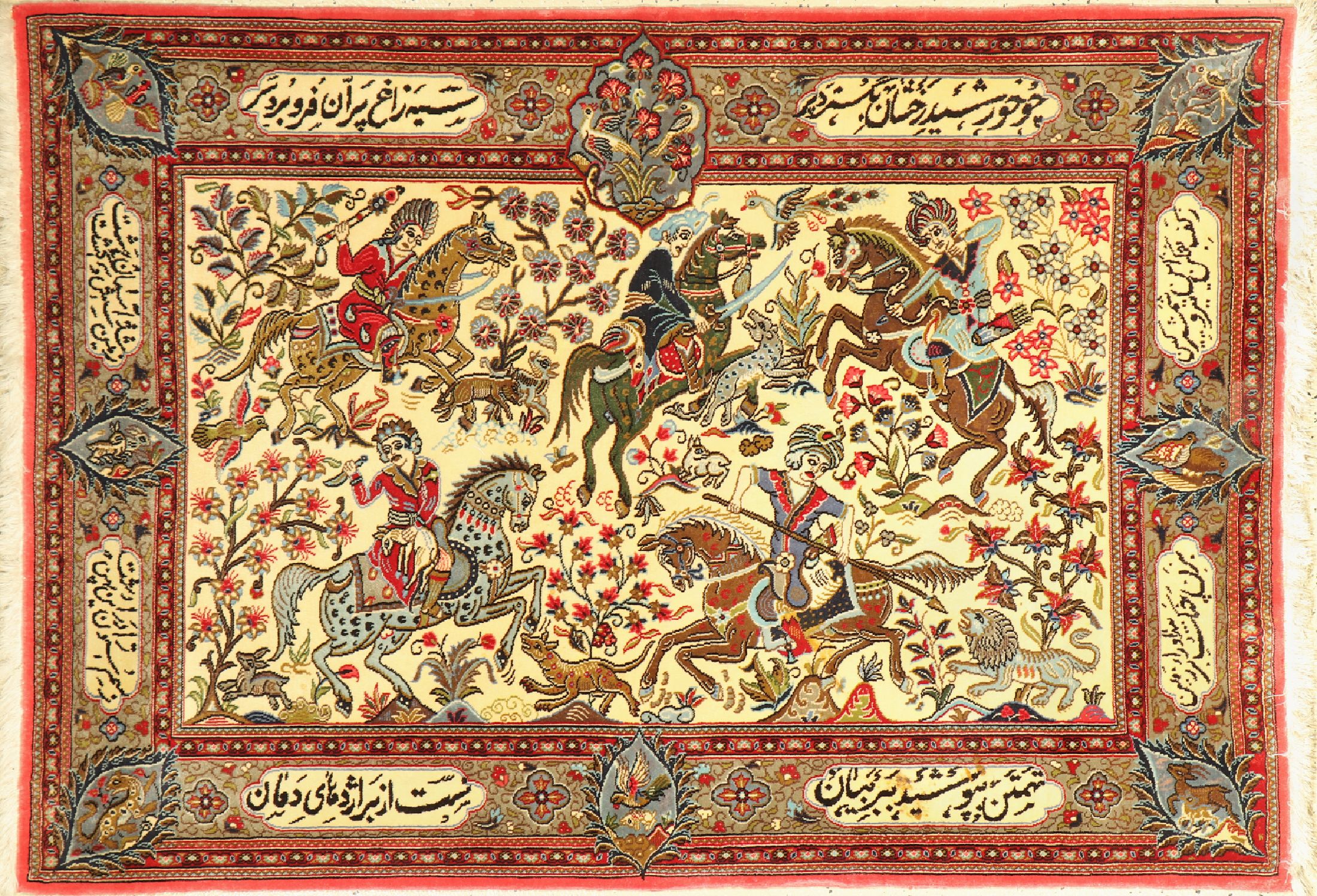 Ghom Kork fein, Persien, ca. 40 Jahre, Korkwolle, ca. 155 x 108 cm, EHZ:1-2(Fleckig)
