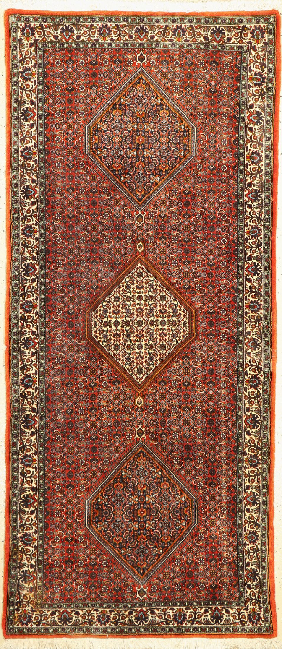 Bidjar Kork fein, Persien, ca. 40 Jahre, Korkwolle, ca. 203 x 88 cm, EHZ: 1-2