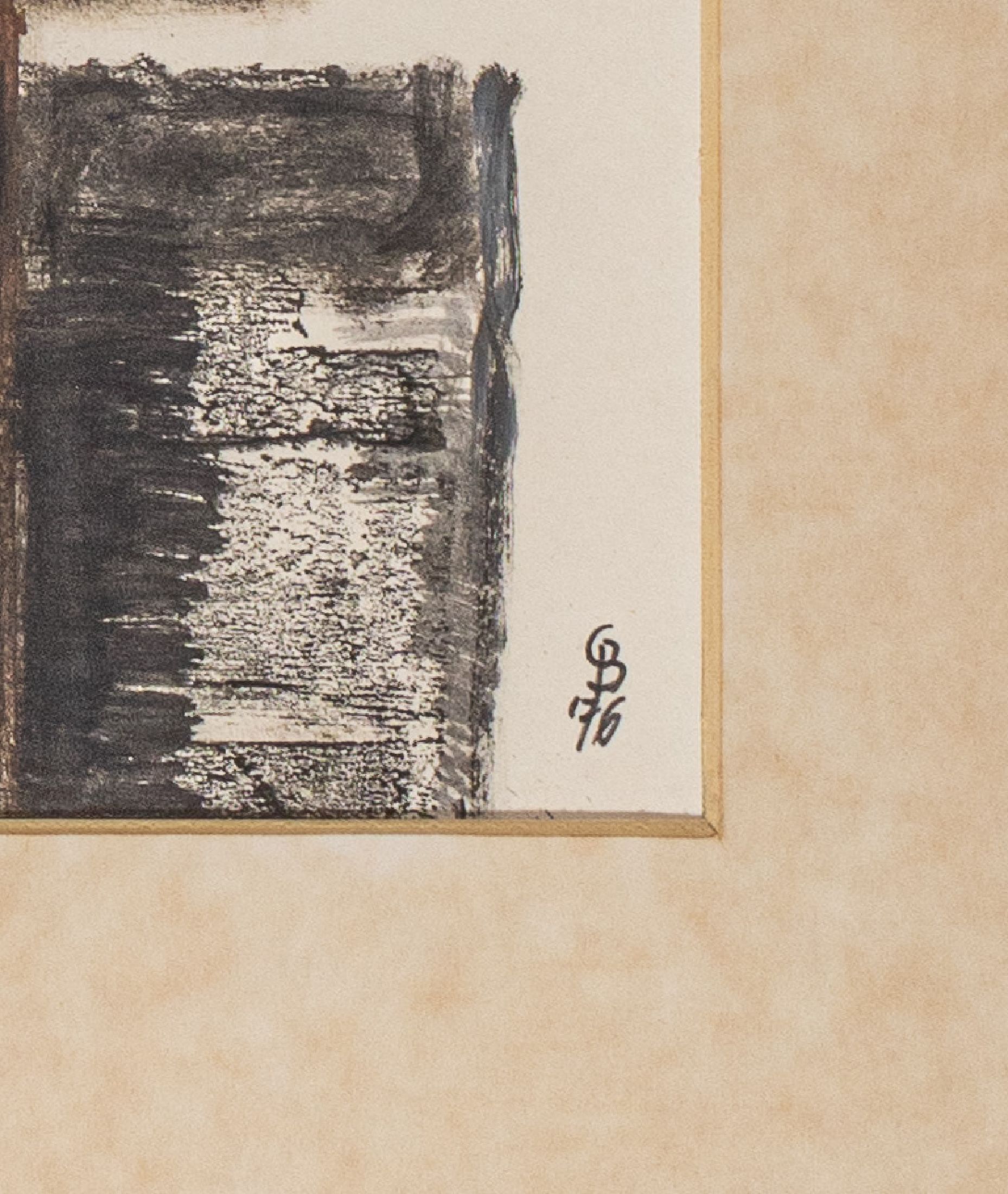 Detail a: Gerd Baukhage, 1911 Herten-1998 Köln, Studium an der Akademie Düsseldorf, rückseitig betitelt Stele mit Rundholz, aus der Serie Versperrungen, ...
