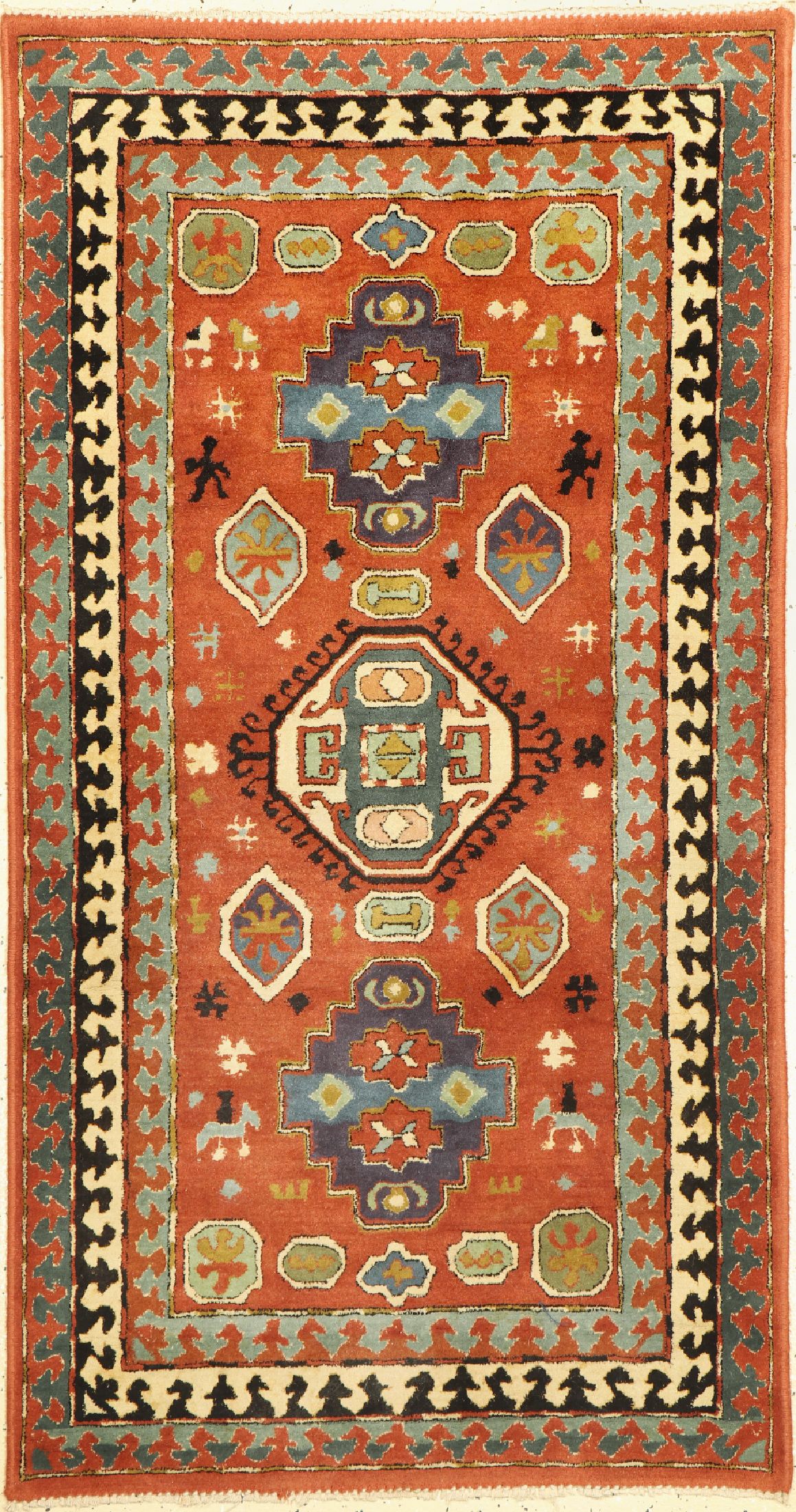 Tetex alt, Europa, um 1940, Wolle auf Baumwolle, ca. 173 x 93 cm, EHZ: 1-2