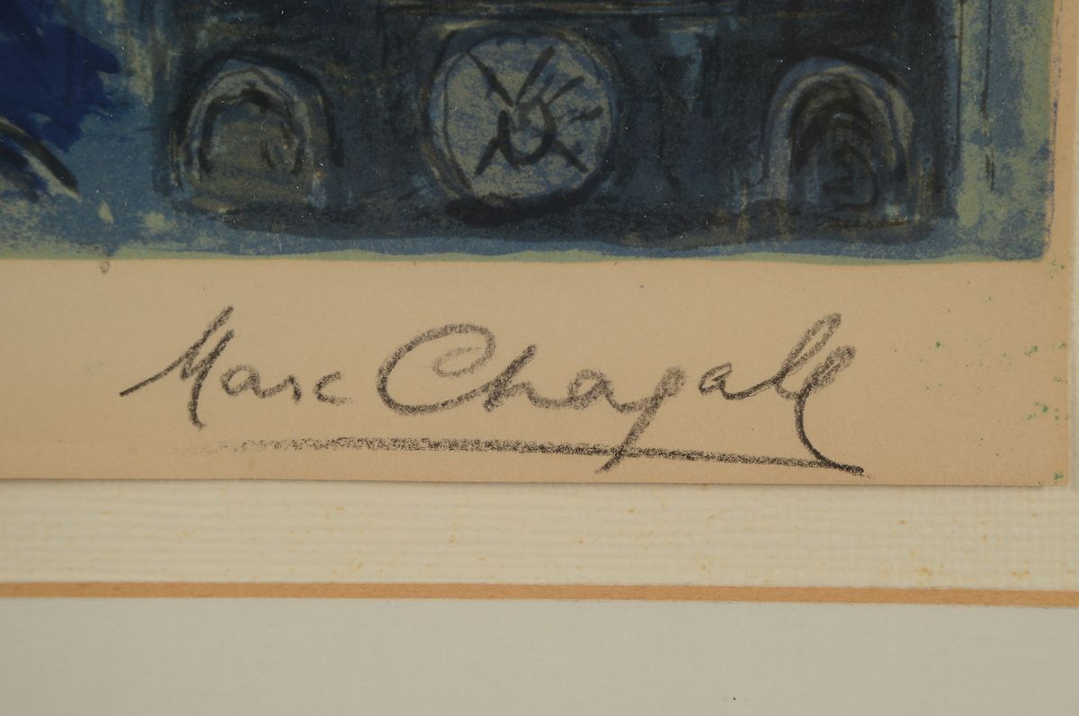 Detail a: Marc Chagall, 1887-1985, Lithographie "Les Monstres de Notre-Dame", 1954, anlässlich der Ausstellung "Paris" in der Galerie ...
