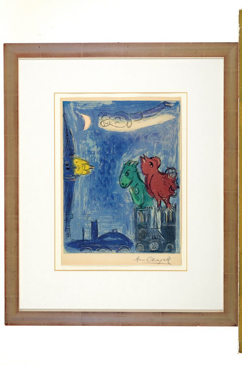 Detail k: Marc Chagall, 1887-1985, Lithographie "Les Monstres de Notre-Dame", 1954, anlässlich der Ausstellung "Paris" in der Galerie ...