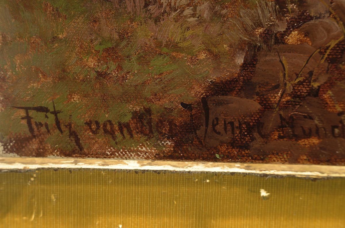 Detail a: Fritz van der Venne, 1873-1936 München, Bäuerinnen bei der Kartoffelernte, Öl/Lwd, links unten signiert und bez. München, ca. 50x70cm, R. ca. ...