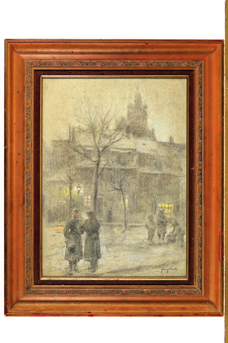 Detail k: Franz Huth, 1876 Pößneck-1970 Weimar, Ausbildung und Wirken als Porzellan- und Glasmaler, ab 1922 vor allem Pastellmaler, hier: Personen in ...