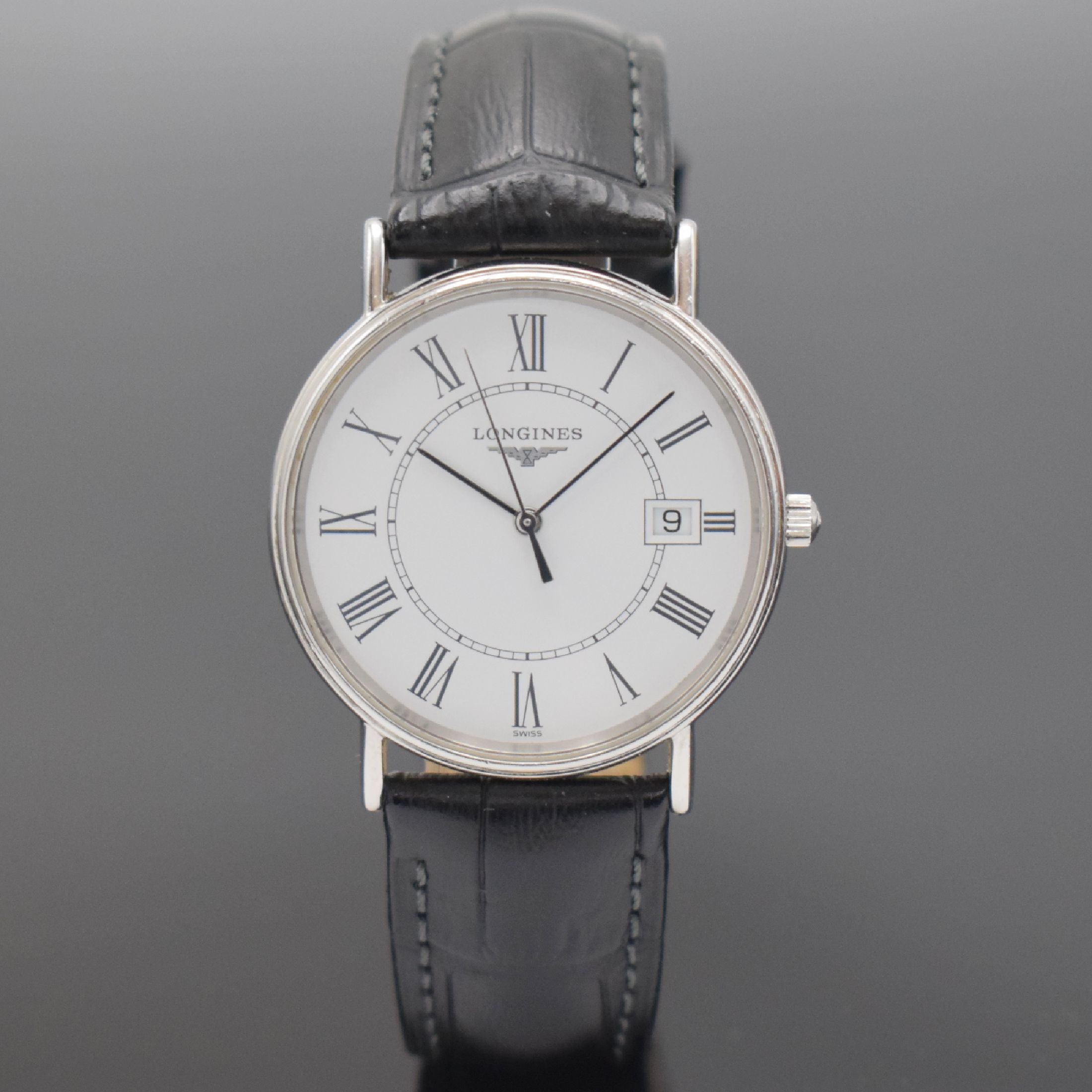 LONGINES Présence Damenarmbanduhr in Stahl Referenz L4.720.4, Schweiz verk. lt. beil. Garantie 12/2012, quarz, neutr. Lederband m. orig. Dornschl., ...