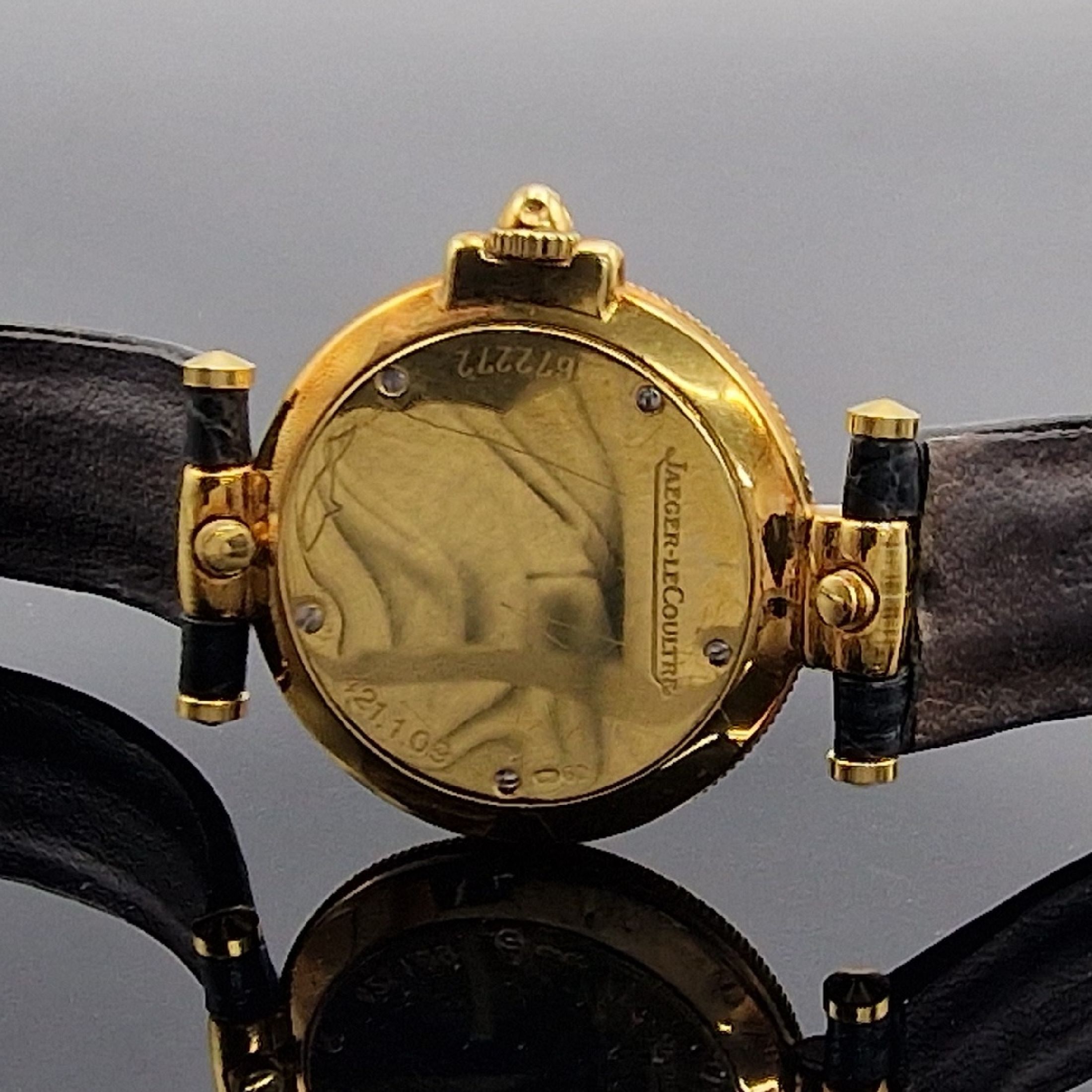 Detail c: Jaeger-LeCoultre Rendez-Vous Damenarmbanduhr in GG 750/000, Schweiz verk. lt. beil. Garantie 12/1991, quarz, orig. Lederband m. verg. Dornschl., ...