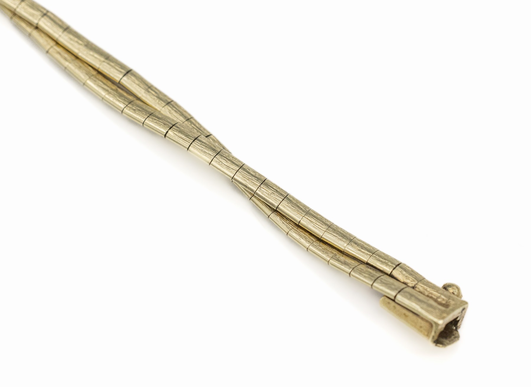Detail a: 14 kt Gold Armband, GG 585/000, 2-rhg., ineinander verschlungen, L. ca. 20 cm, Kastenschloß mit Sicherheitsacht, ca. 12.5 g