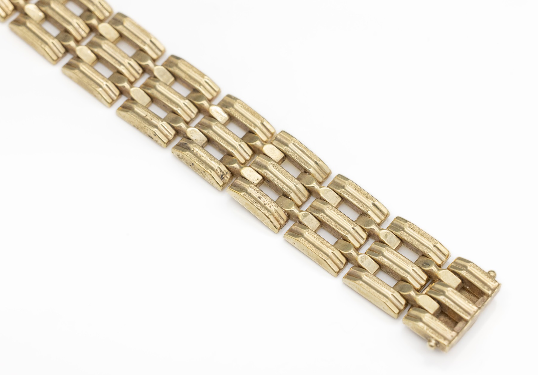 Detail a: 8 kt Gold Armband, GG 333/000, Backsteinoptik, L. ca. 20.5 cm, Kastenschloß mit 2 Sicherheitsachten, ca. 32.0 g