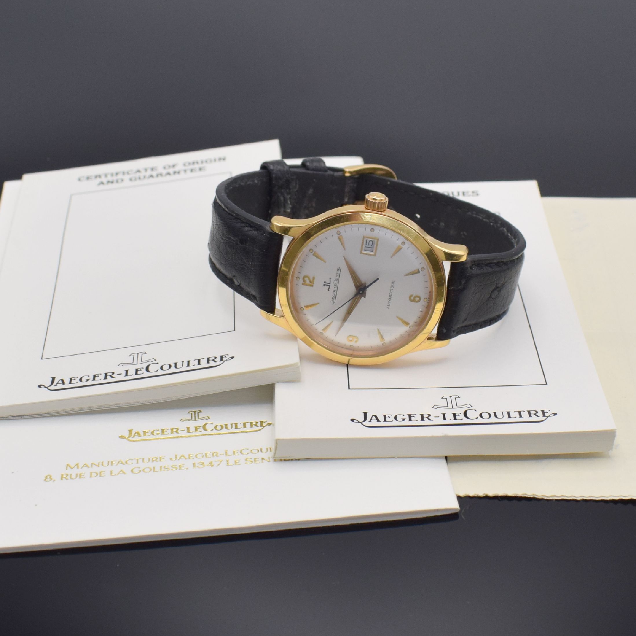 Detail j: Jaeger-LeCoultre Herrenarmbanduhr Master Control 1000 Hours in RG 750/000 Referenz 140.2.89, Schweiz verk. lt. beil. Pap. 01/1994, Automatik, neutr. ...