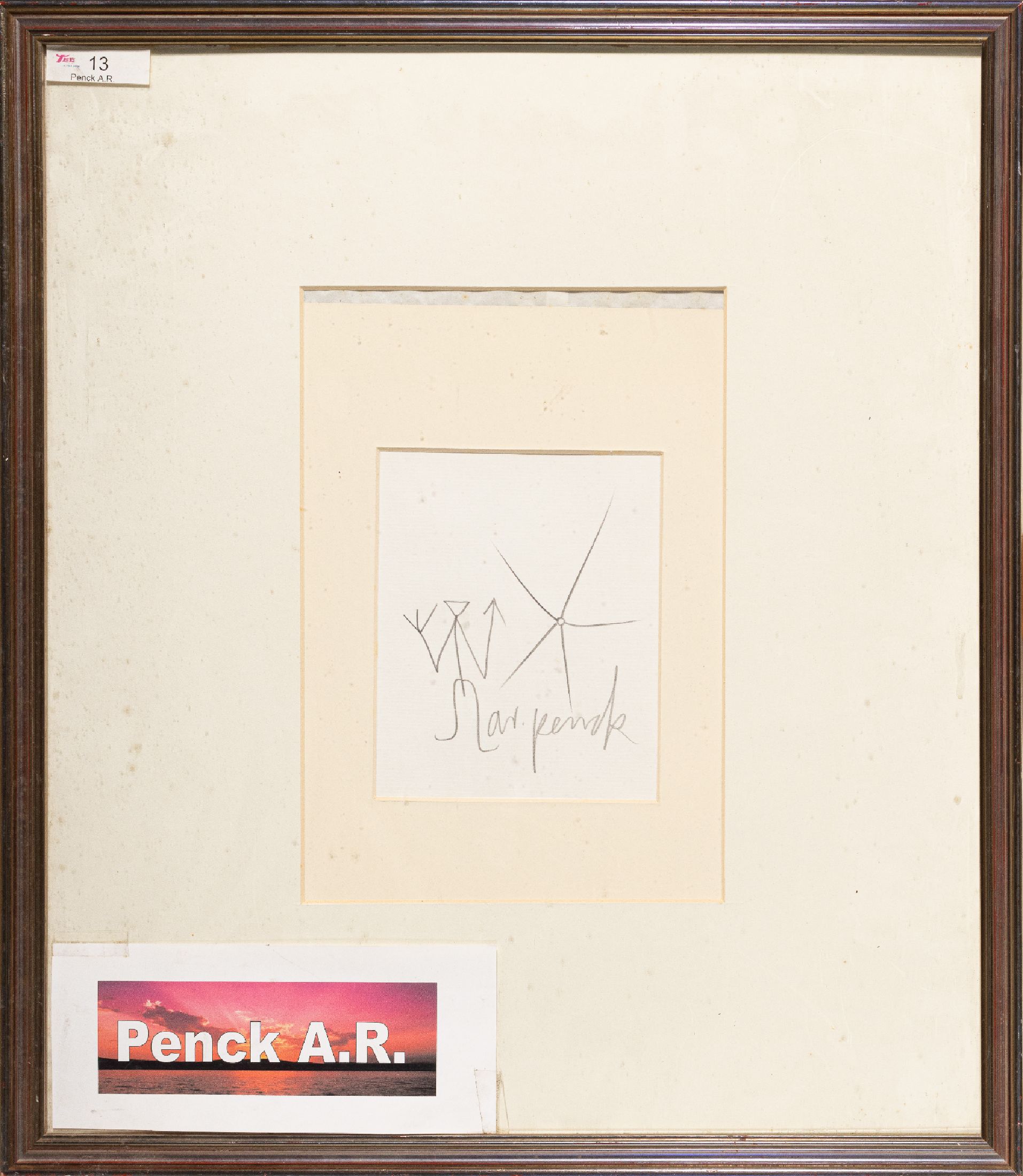A.R. Penck, 1939 Dresden-2017 Zürich, Bleistift/Papier, sign., unter Glas gerahmt, gesamt ca. 55x48 cm