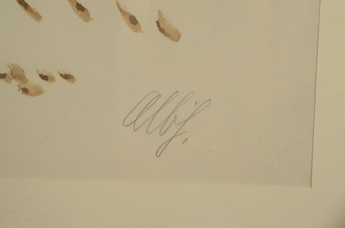 Detail c: Albert Haueisen, 1872 Stuttgart - 1954 Kandel, Wäscherinnen am Rhein, aquarellierte Tuschfederzeichnung, re. unten signiert, betitelt, ca. 33 x 47 ...