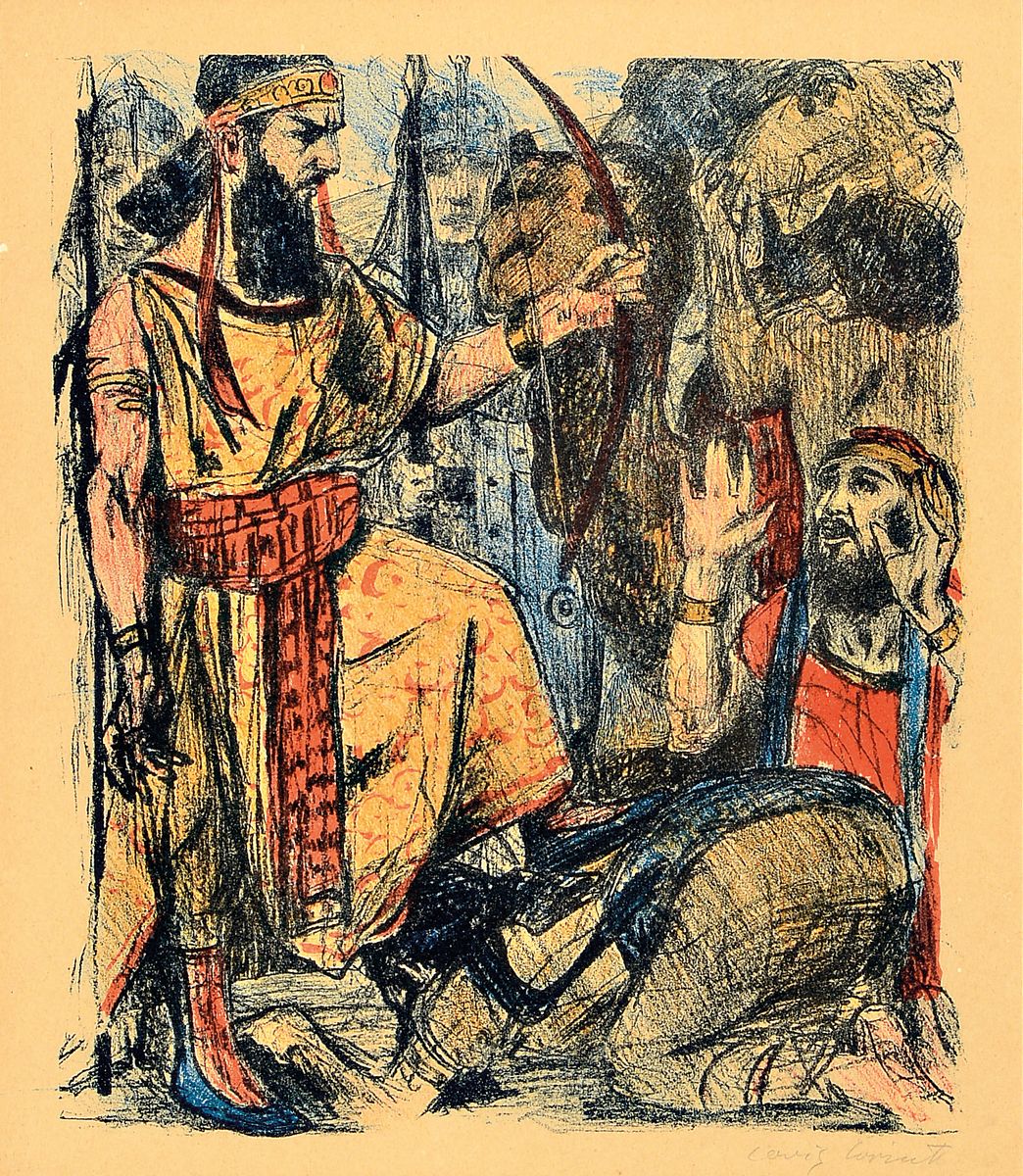 Lovis Corinth, 1858 Tapiau - 1925 Zandvoort,Lithografie, Judith vor Holofernes, aus "Das Buch Judith" (Berlin, Cassirer 1910, Auflage 310), ...