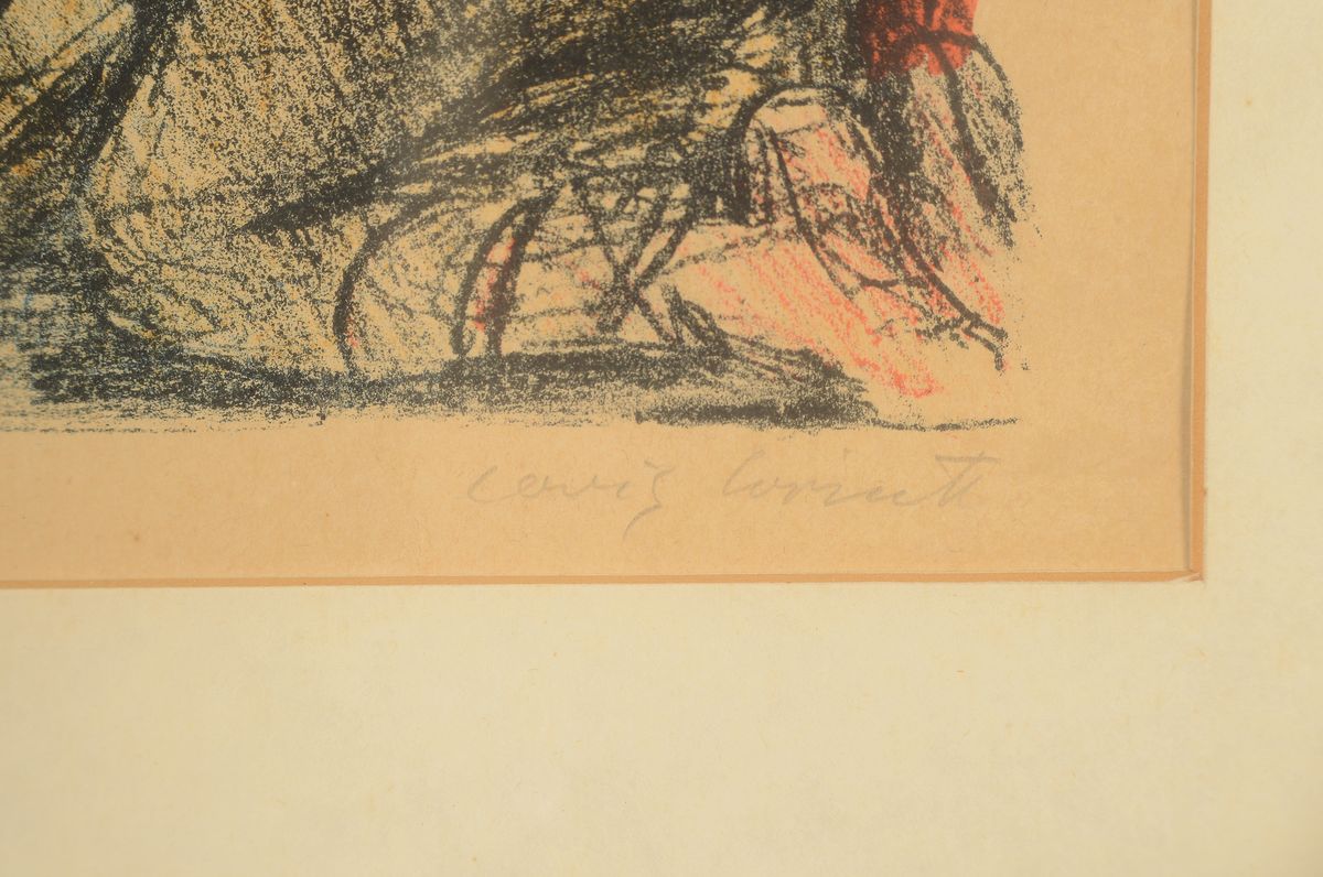 Detail a: Lovis Corinth, 1858 Tapiau - 1925 Zandvoort,Lithografie, Judith vor Holofernes, aus "Das Buch Judith" (Berlin, Cassirer 1910, Auflage 310), ...