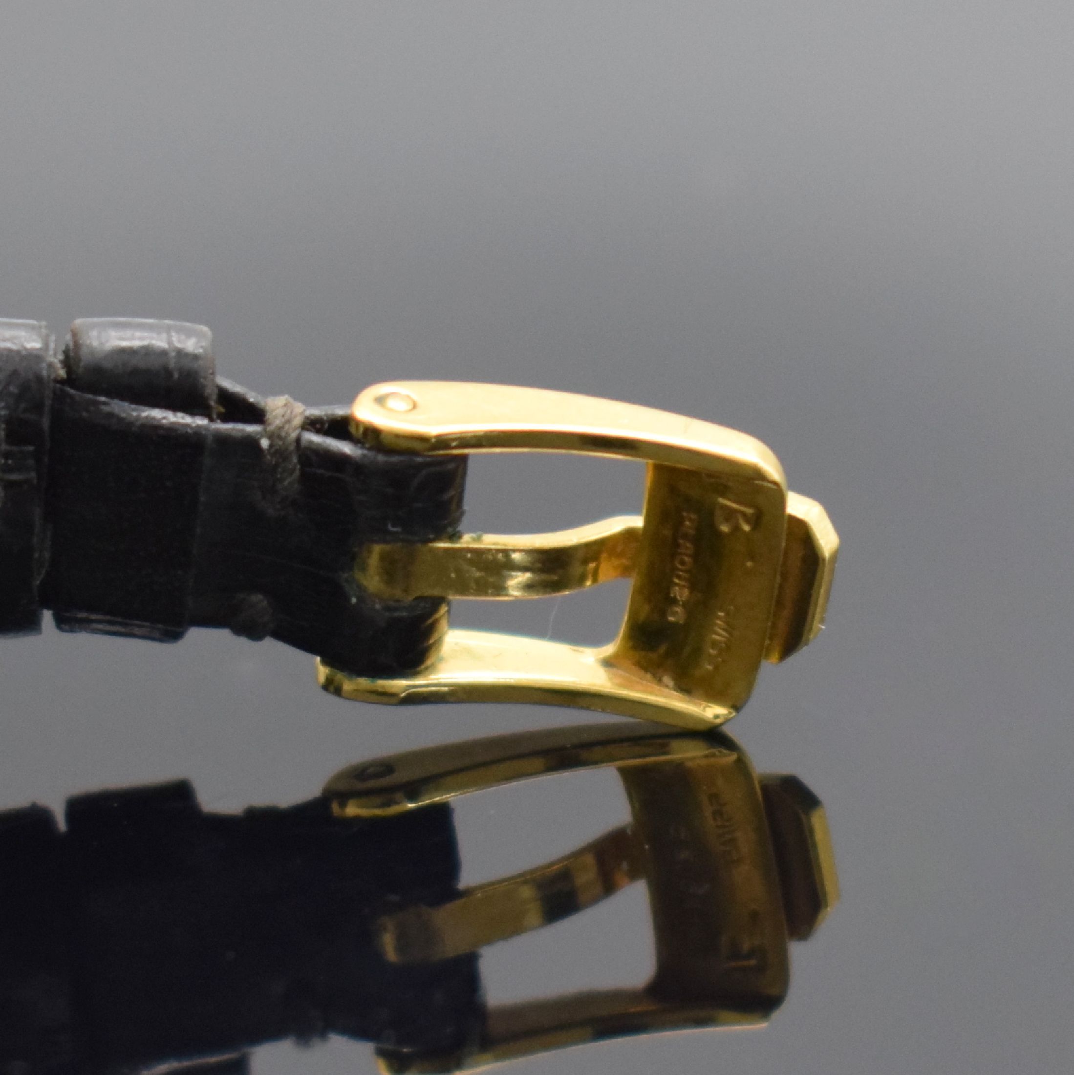 Detail c: CHOPARD Damenarmbanduhr in GG 750/000 Referenz 5087, Schweiz um 1975, Handaufzug, 2-teil. Geh., Boden aufgedr., orig. Lederband m. orig. verg. ...