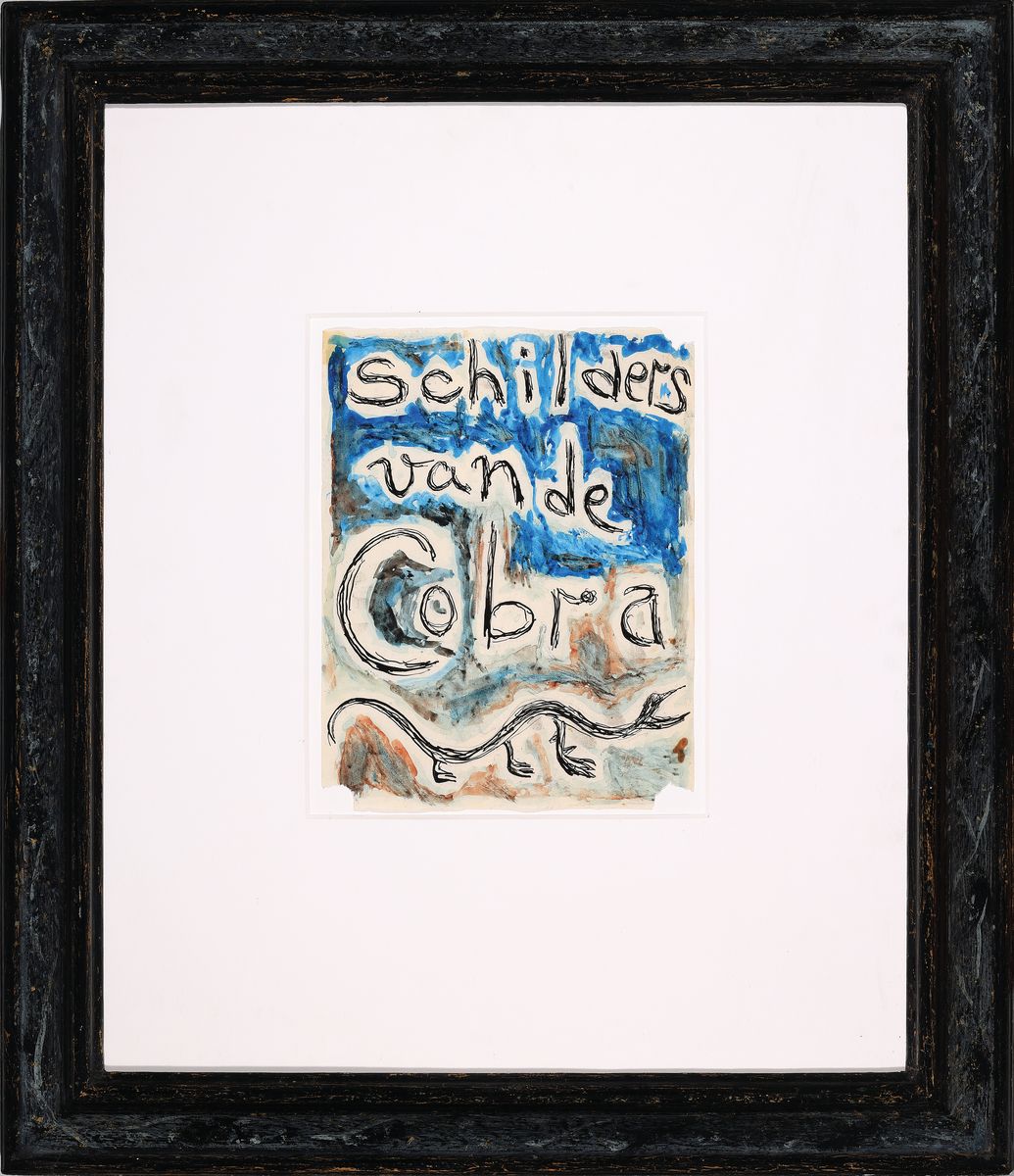 Detail k: Plakatentwurf "Schilders van de Cobra", 1940er-Jahre, verso handschriftlich bez. als orig.Plakatentwurf für eine Ausstellung der ...