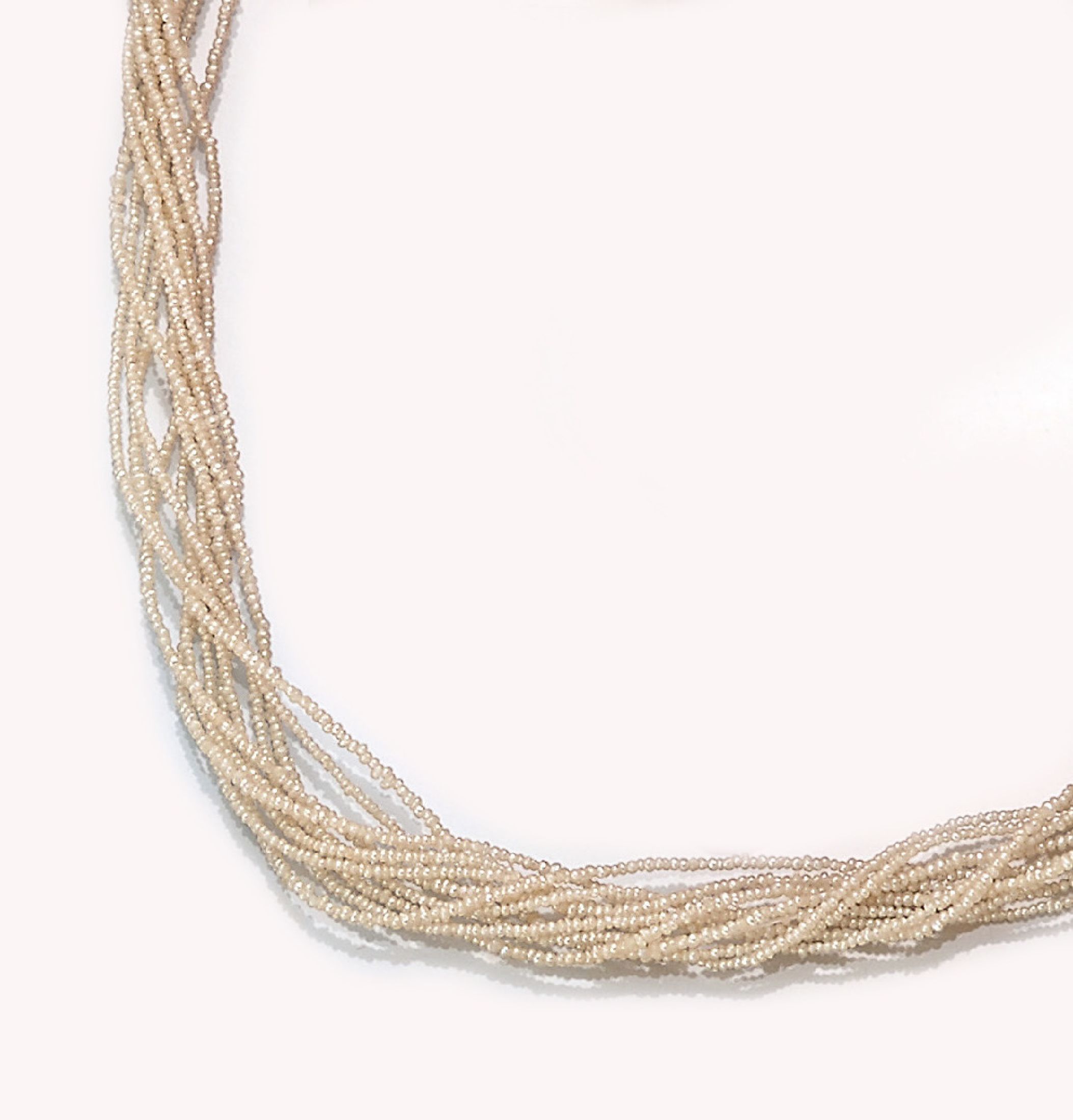 10-reihige Orientperlenkette, L. ca. 52 cm Schließe GG 750/000, sollte neu aufgezogen werden