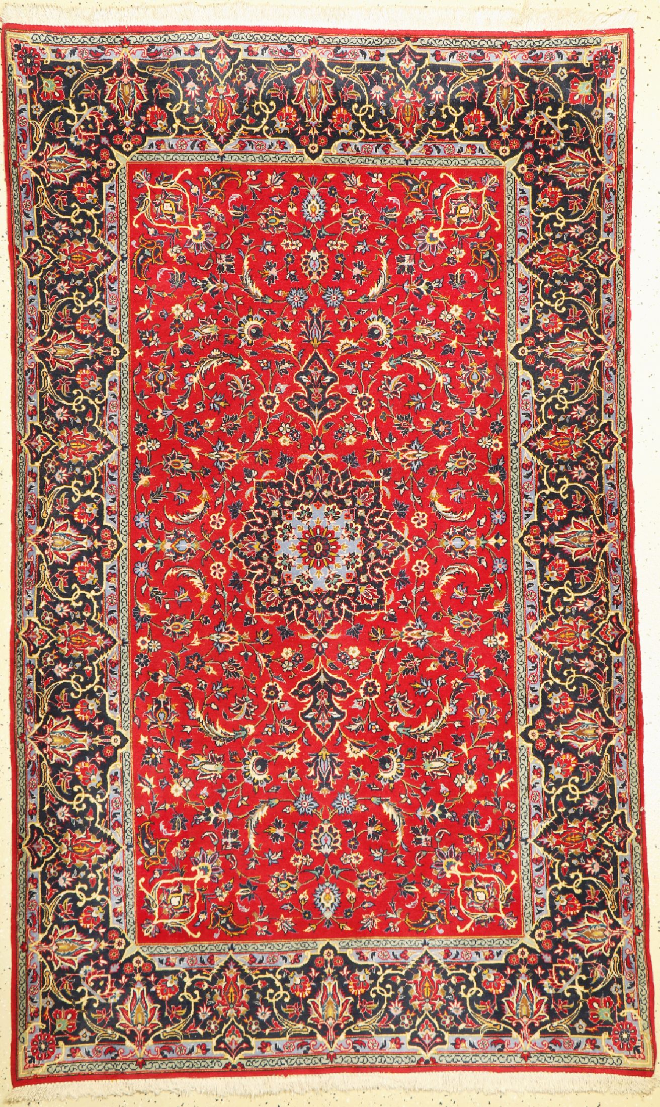 Keschan Kork fein, Persien, ca. 50 Jahre, Korkwolle, ca. 220 x 132 cm, EHZ: 1-2