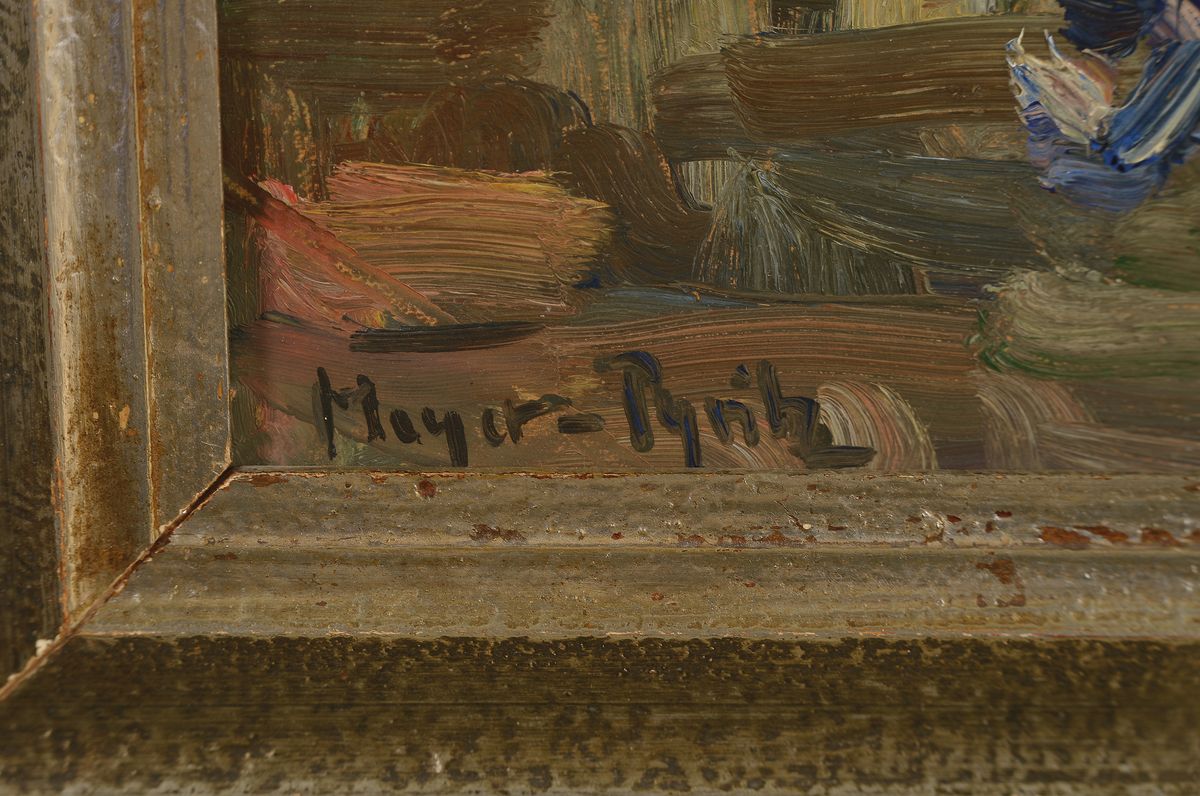 Detail a: Martin Meyer-Pyritz, 1870 Pyritz-1942 Berlin , Studium an der Akademie Berlin, Blumenstillleben, angedeutete Vergänglichkeitsmetaphorik, pastoser ...