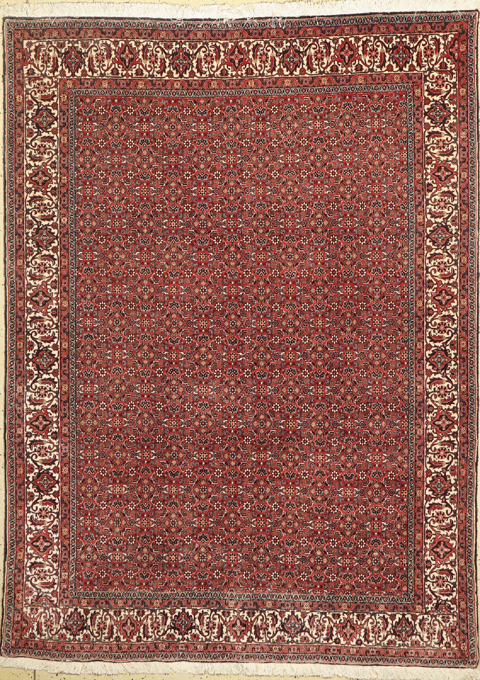 Bidjar Kork fein, Persien, ca. 40 Jahre, Korkwolle, ca. 230 x 172 cm, EHZ: 1-2
