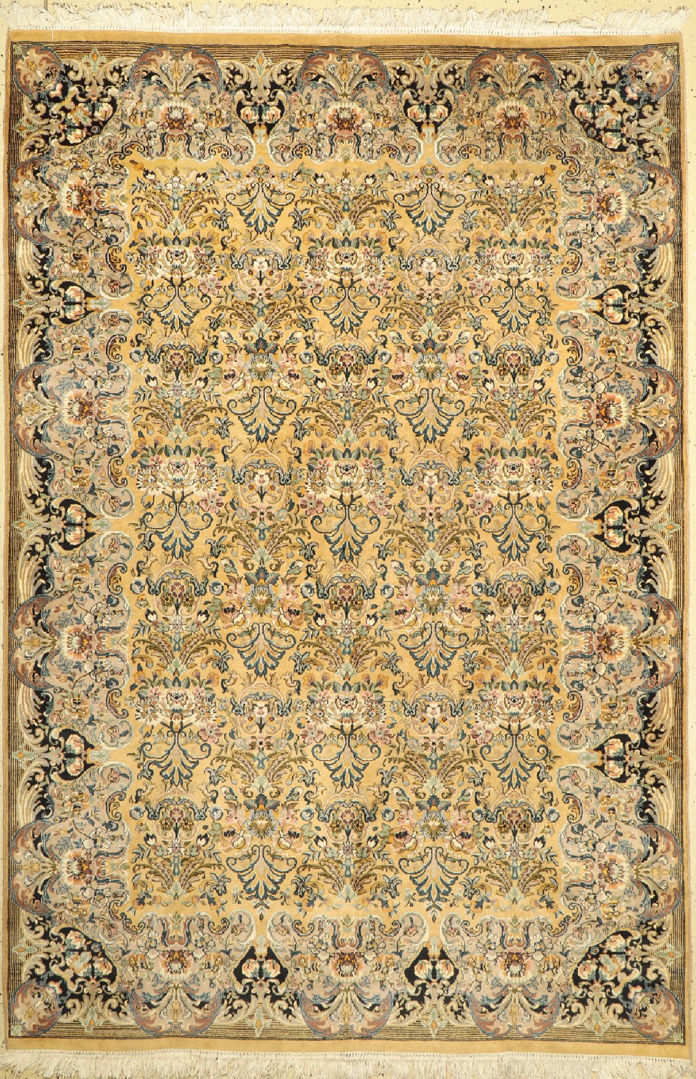 Lahor Kork fein, Pakistan, ca. 40 Jahre, Korkwolle, ca. 250 x 170 cm, EHZ: 1-2