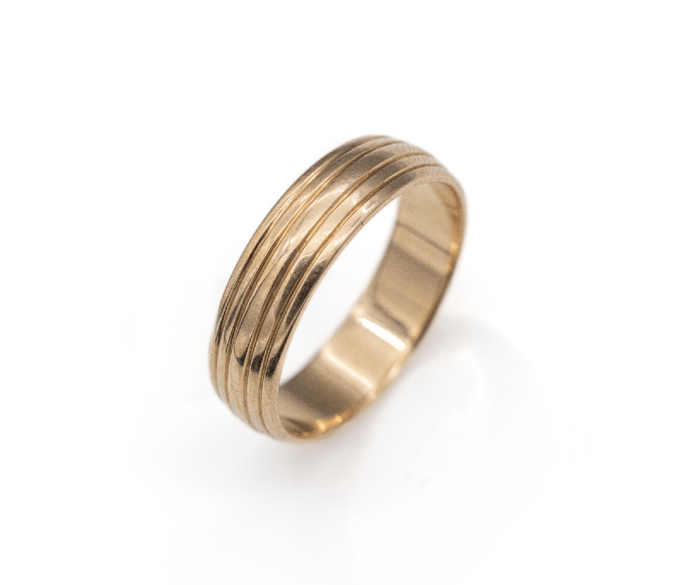 14 kt Gold Ring, RoseG 585/000, schlichtes Design, RW 62, ca. 5.5 g