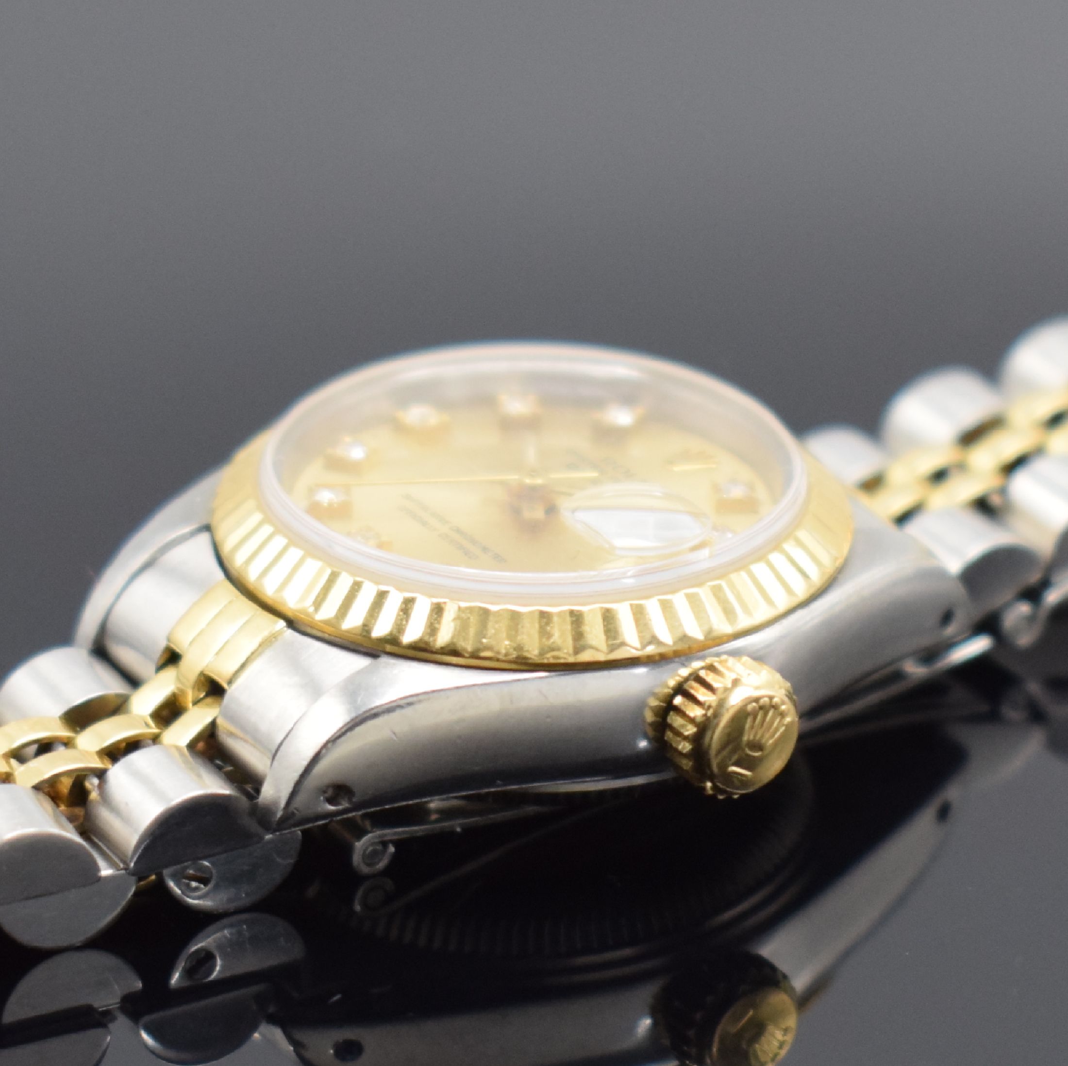 Detail c: ROLEX Datejust Referenz 69173 Damenarmbanduhr in Stahl/Gold, Schweiz um 1990, Automatik, verschr. Oystergeh., Saphirglas, Jubileeband Ref. 62523D.18, ...