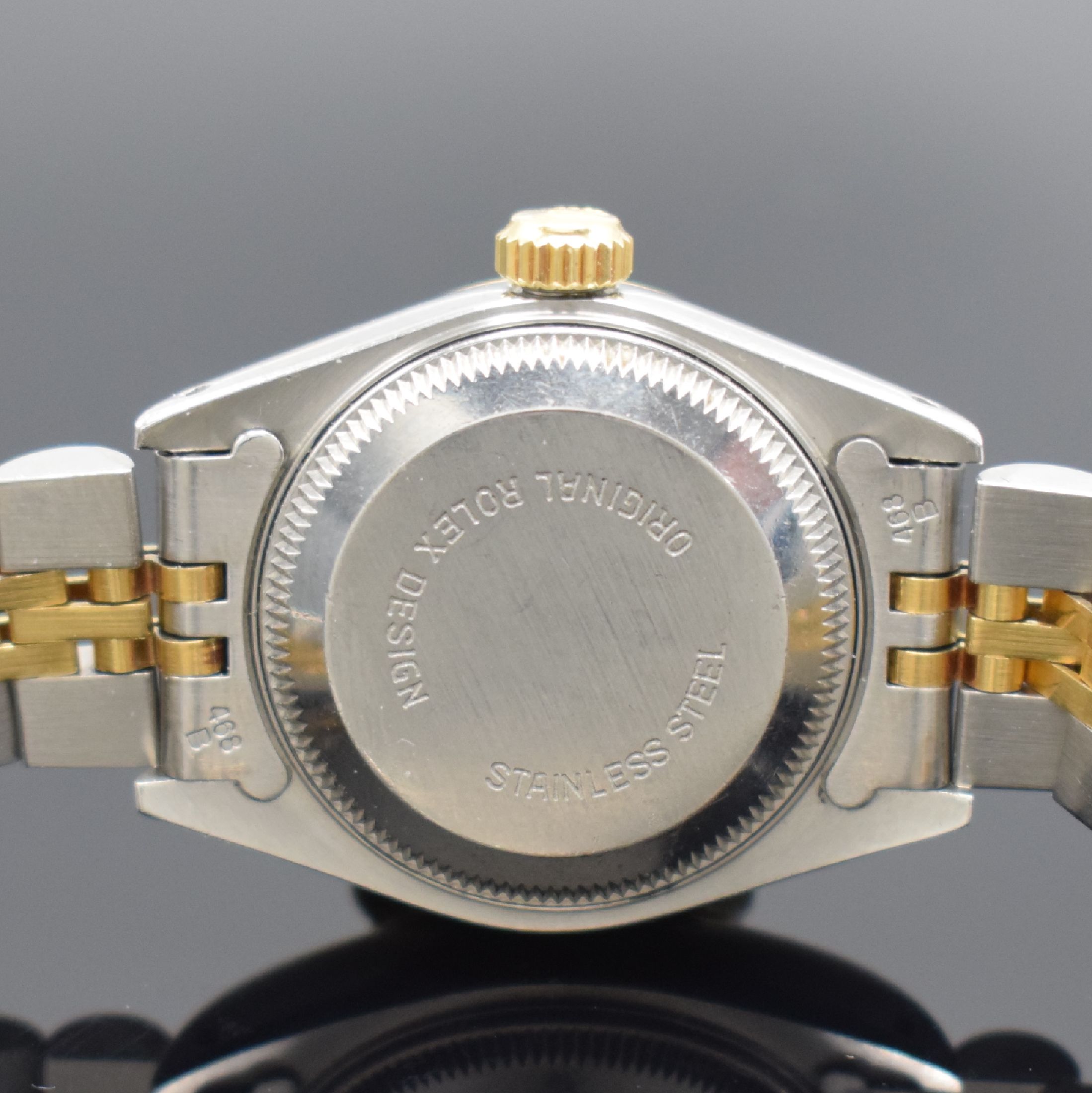 Detail d: ROLEX Datejust Referenz 69173 Damenarmbanduhr in Stahl/Gold, Schweiz um 1990, Automatik, verschr. Oystergeh., Saphirglas, Jubileeband Ref. 62523D.18, ...