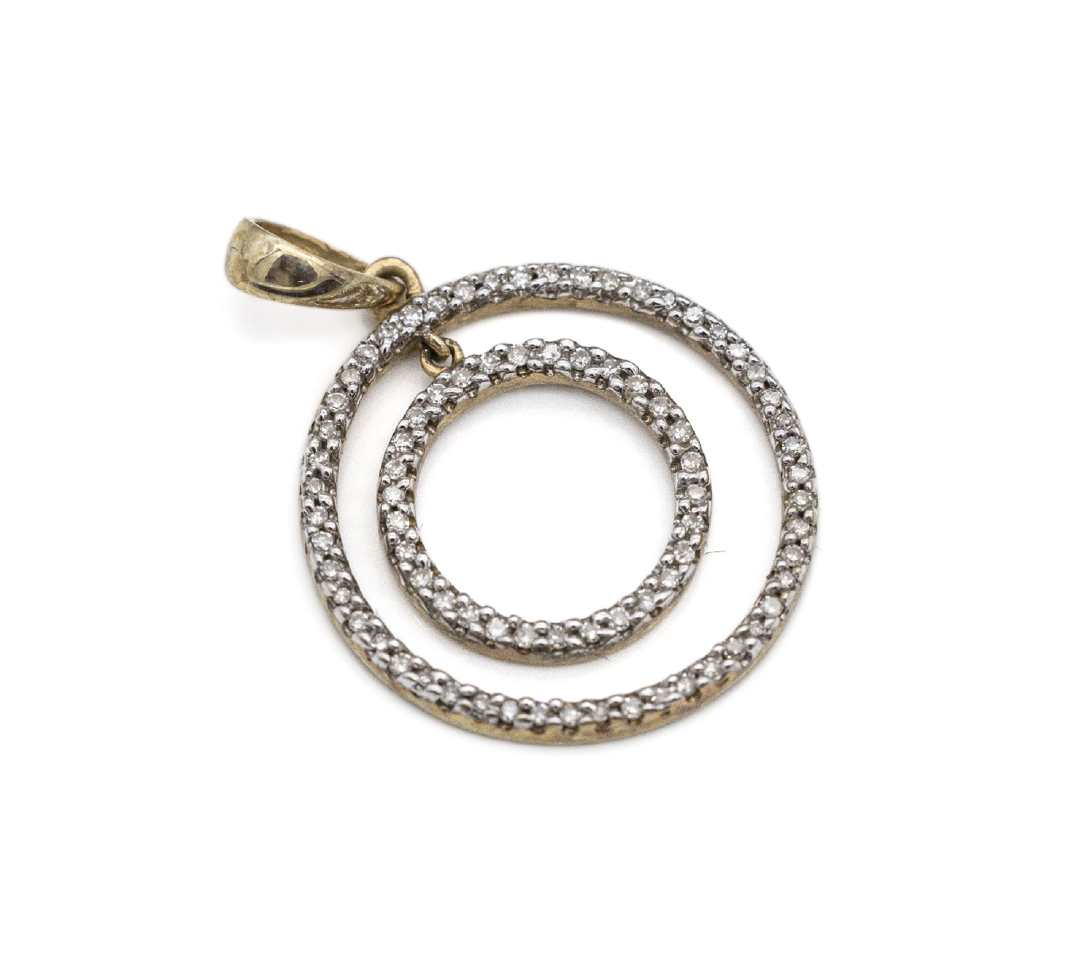 9 kt Gold Diamant-Anhänger, GG 333/000, 80 8/8-Diamanten zus. ca. 0.50 ct Weiß/p, D. ca. 3 cm