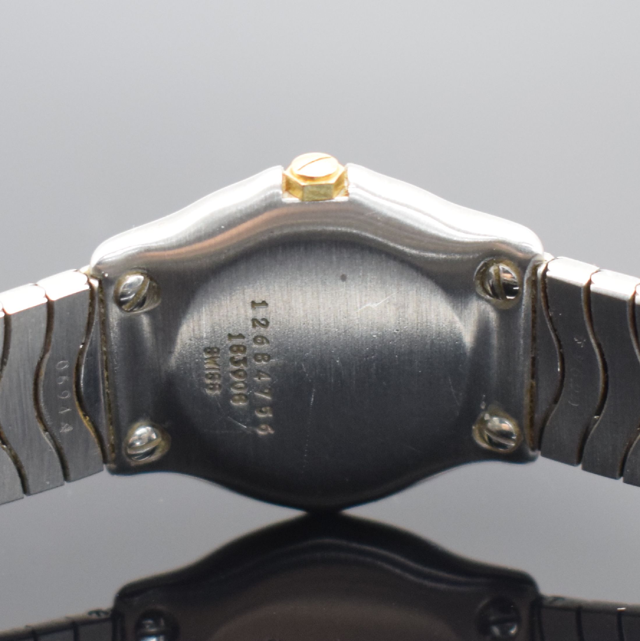 Detail d: EBEL Damenarmbanduhr Classic Wave in Stahl/Gold Referenz 183908, quarz, Lünette gegen Geh. 5-fach verschr., orig. Wellengliederband m. dopp. ...