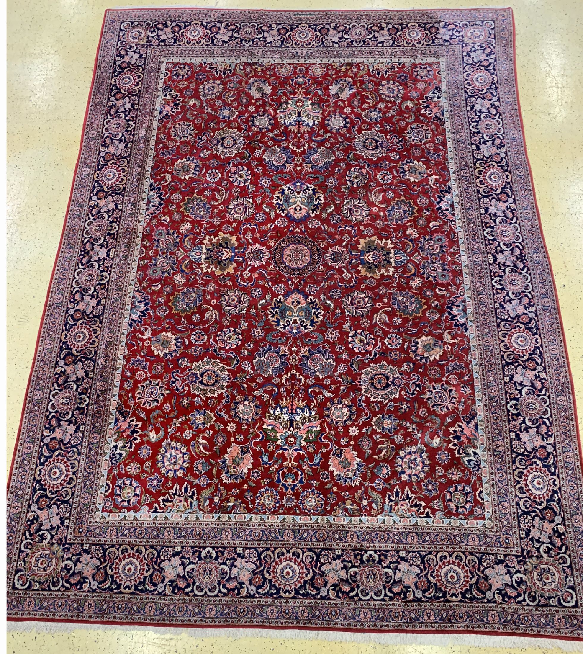 Keschan fein, Persien, signiert, um 1940, Korkwolle, ca. 470 x 330 cm, EHZ: 2