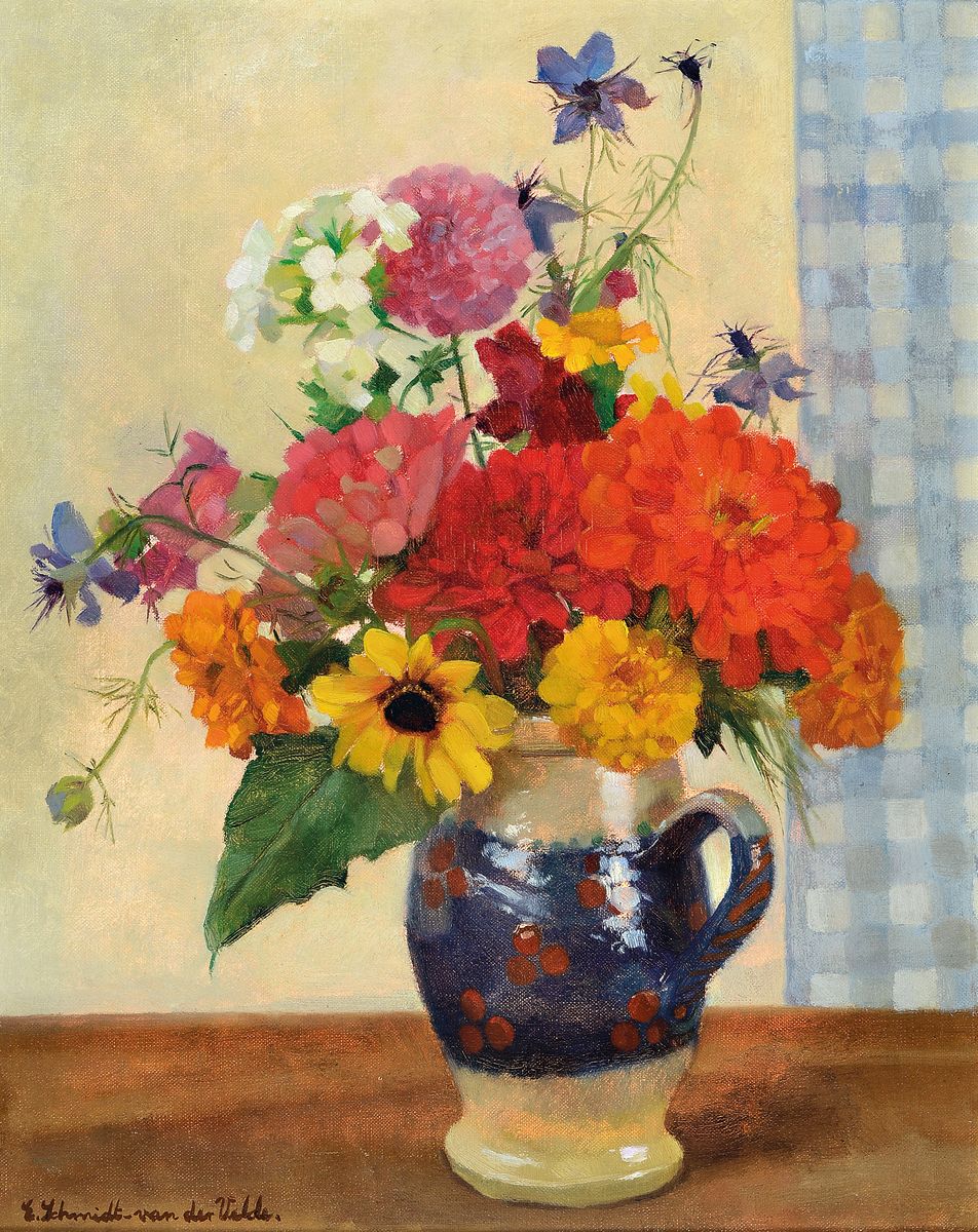 Else Schmidt van der Velde, 1904-1987, Studium an der Kunstakademie Düsseldorf und bei Andre Lhote in Paris, mehrere Ausstellungen in Düsseldorf, ...
