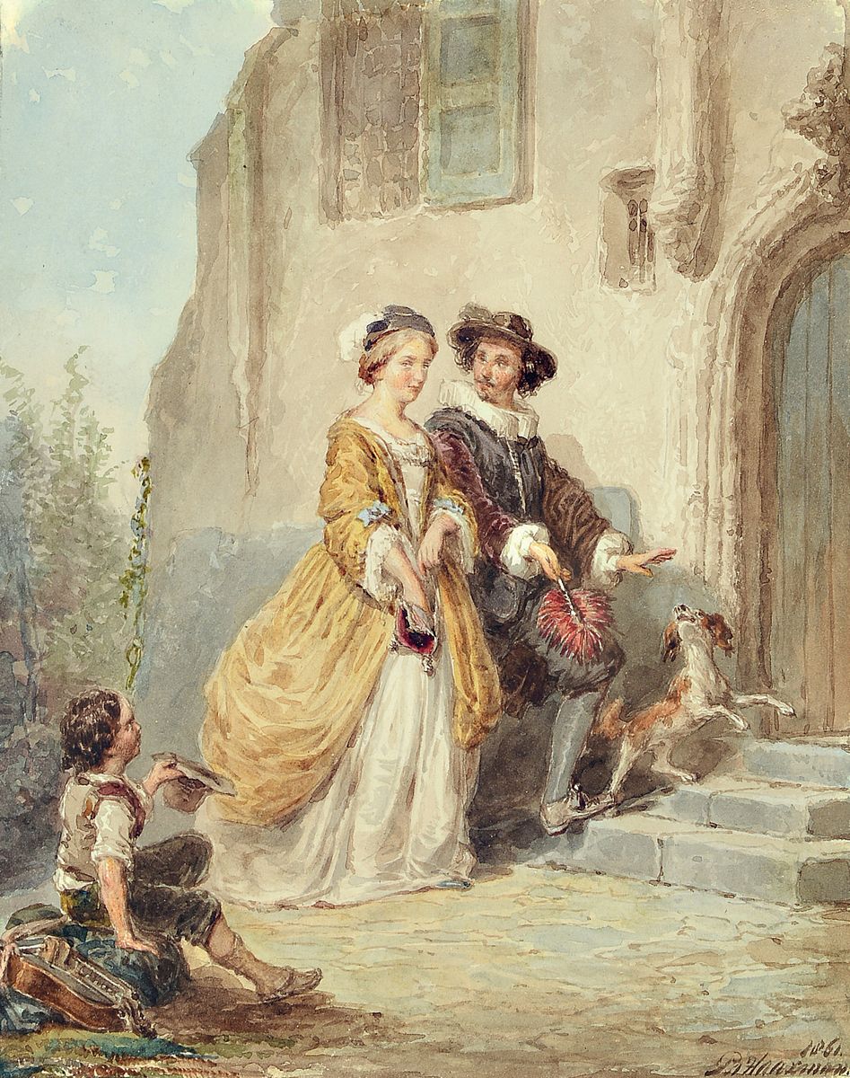 Pieter Alardus Haaxmann, 1814-1887 Delft, niederländischer Genre- und Figurenmaler, Schüler von C. Kruseman und C.O. van der Grient, Der kleine ...