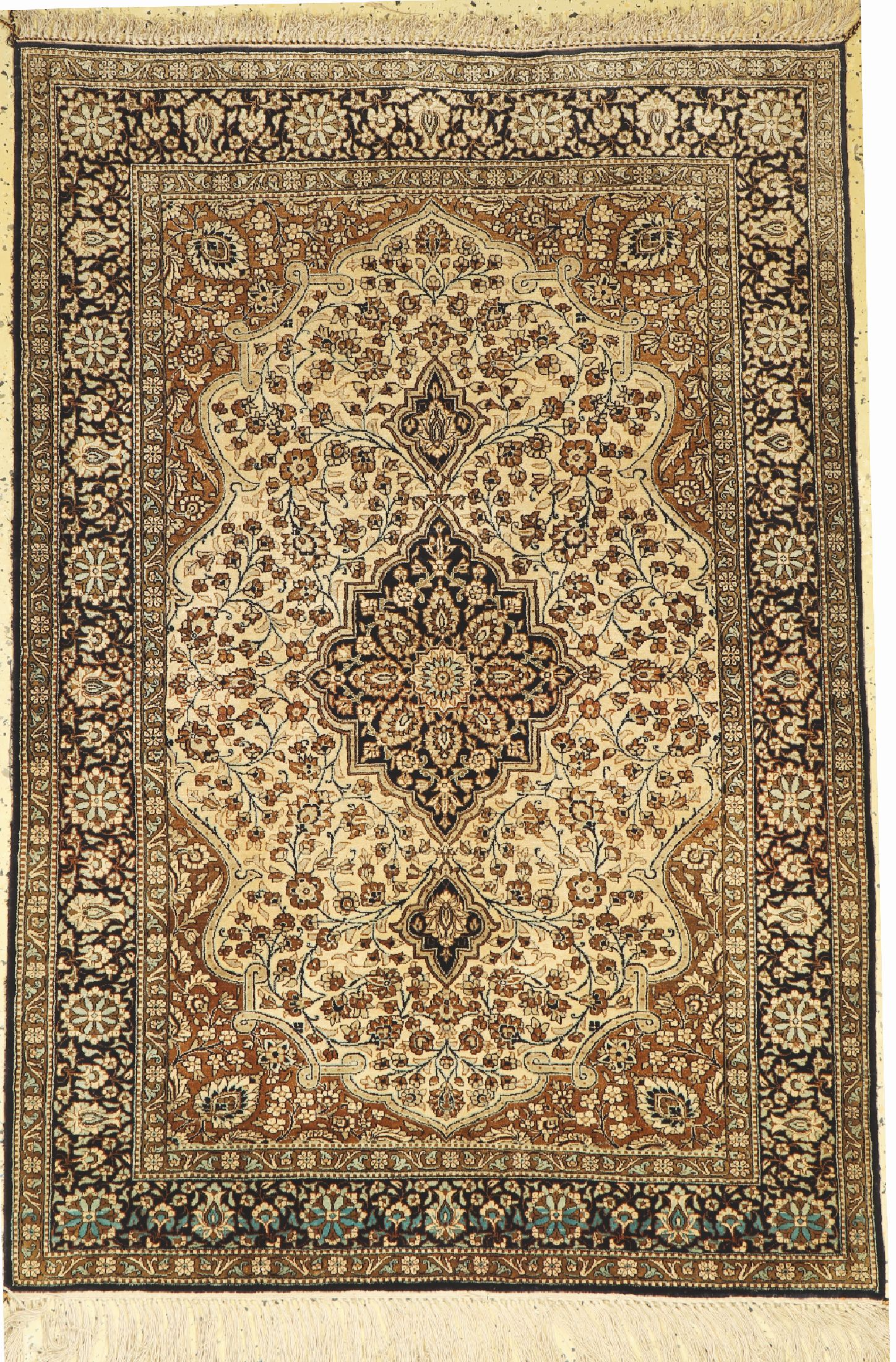 Ghom Seide, Persien, um 1950, reine Naturseide, ca. 160 x 110 cm, EHZ:2