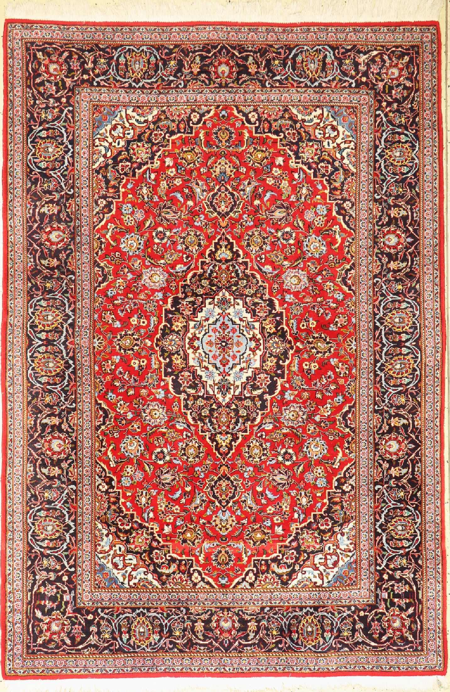 Keschan Kork fein, Persien, ca. 50 Jahre, Korkwolle, ca. 215 x 148 cm, EHZ: 1-2(Abrasch)