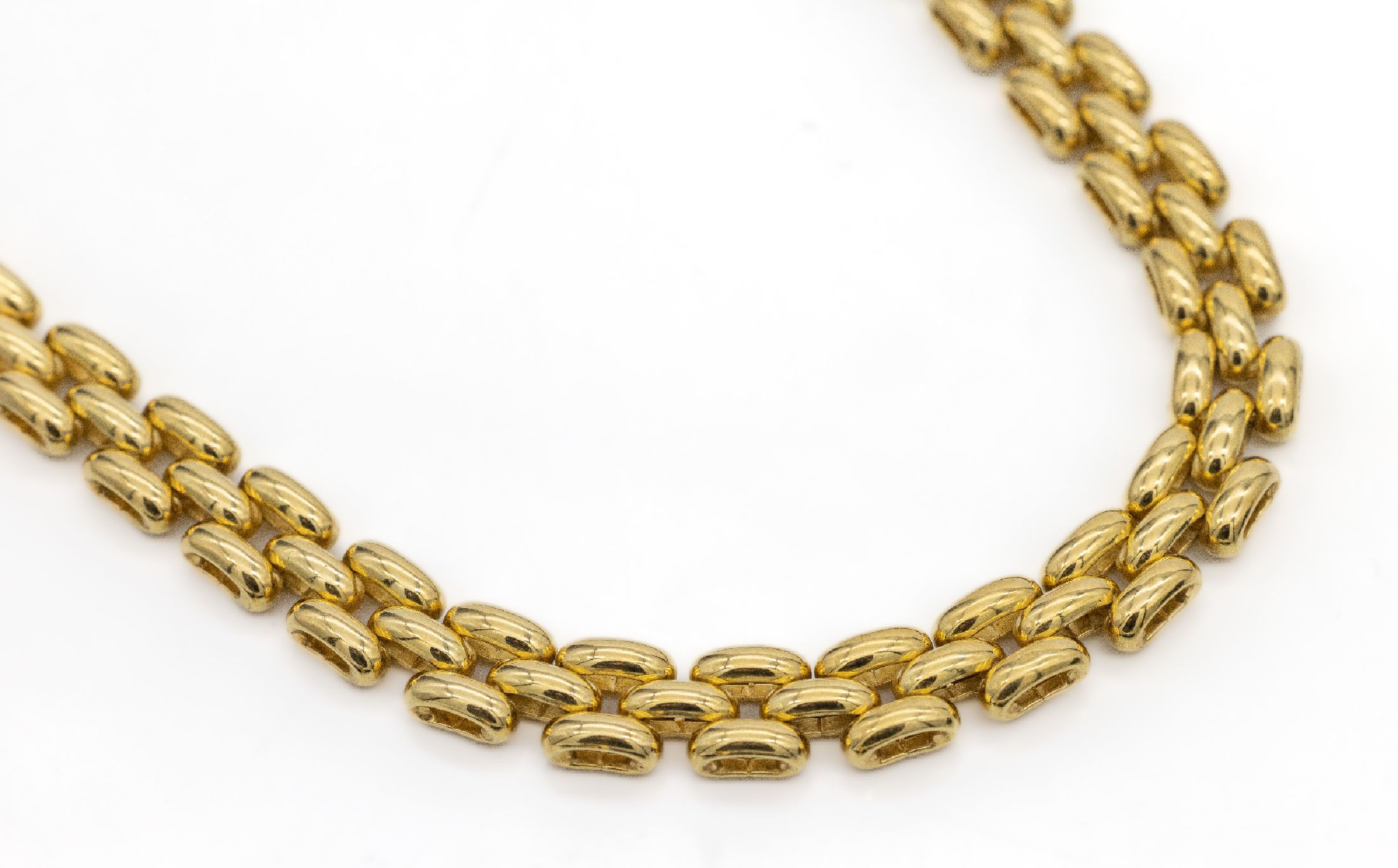 18 kt Gold Collier, GG 750/000, sign. Chini, L. ca. 45 cm, ca. 40.9 g