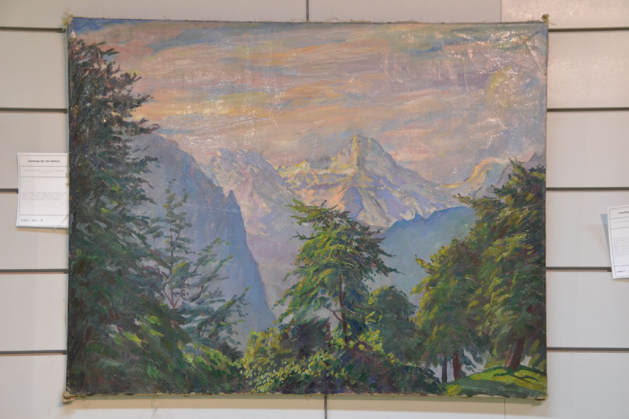 Detail b: Carl Felber, 1880 Wädenswil/Schweiz-1932 Dachau, Studium in Karlsruhe, München und Paris, hier: Bei Wengen, Öl/Lwd, links unten signiert, ca. ...