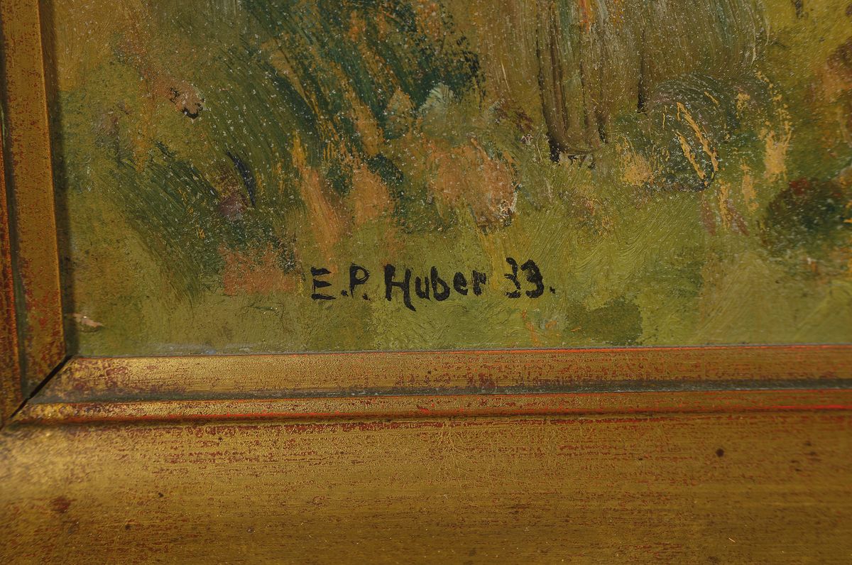 Detail a: Ernst Huber, 1895-1960 Wien, belegte Kurse an der Kunstgewerbeschule Wien, Mitglied des Sonderbundes und der Wiener Secession, hier: heimatliche ...