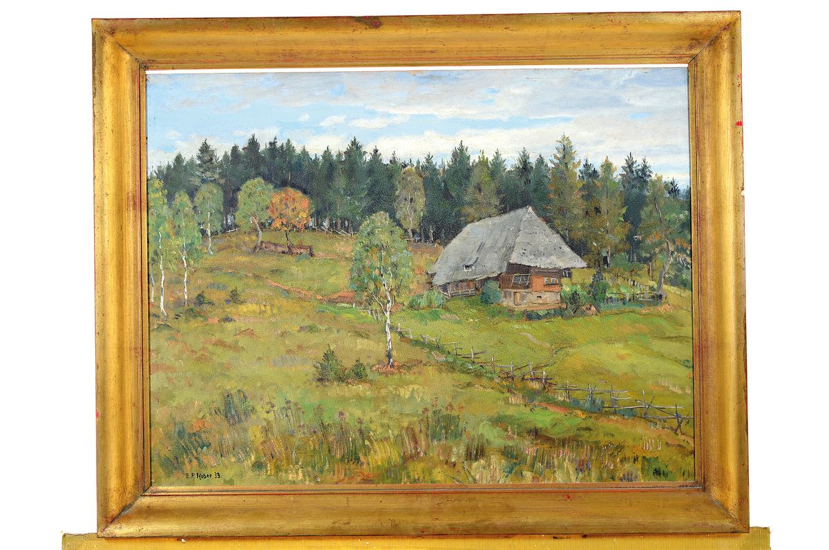 Detail k: Ernst Huber, 1895-1960 Wien, belegte Kurse an der Kunstgewerbeschule Wien, Mitglied des Sonderbundes und der Wiener Secession, hier: heimatliche ...