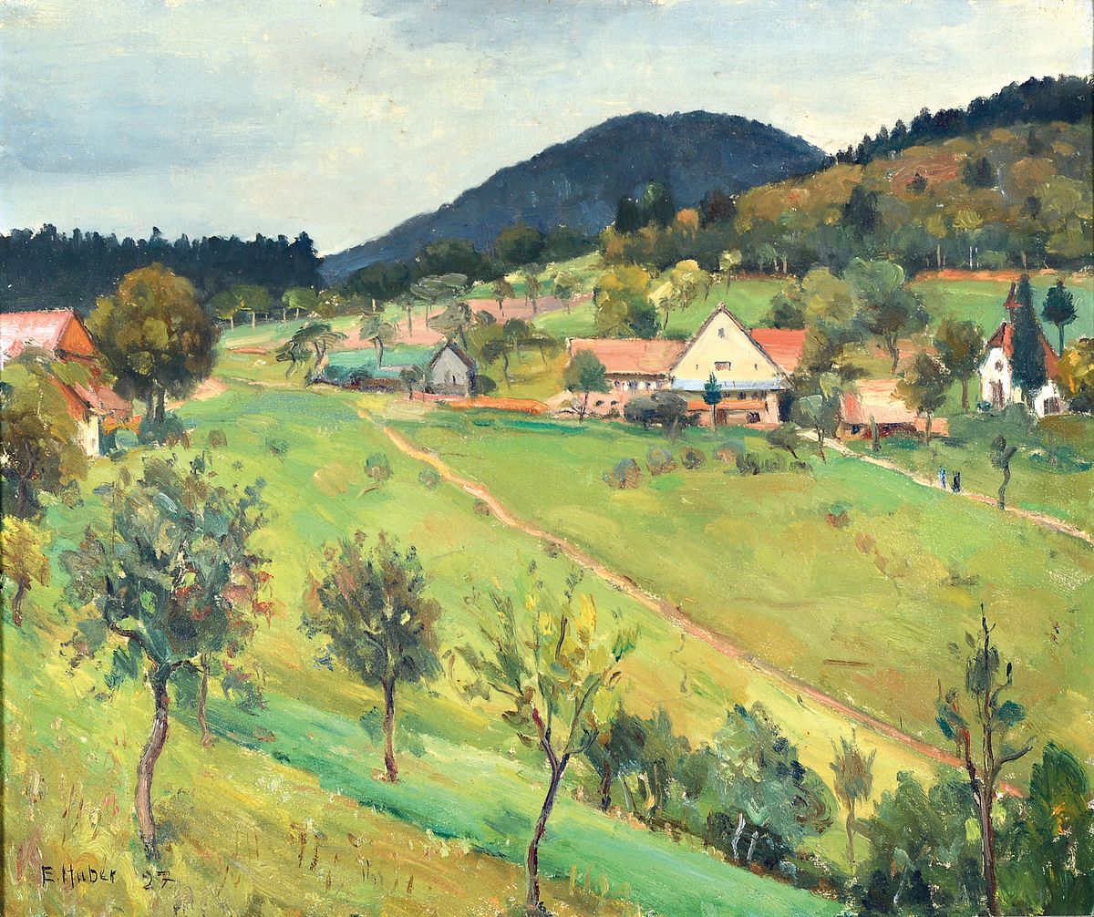 Ernst Huber, 1895-1960 Wien, belegte Kurse an der Kunstgewerbeschule Wien, Mitglied des Sonderbundes und der Wiener Secession, hier: "Zell am ...
