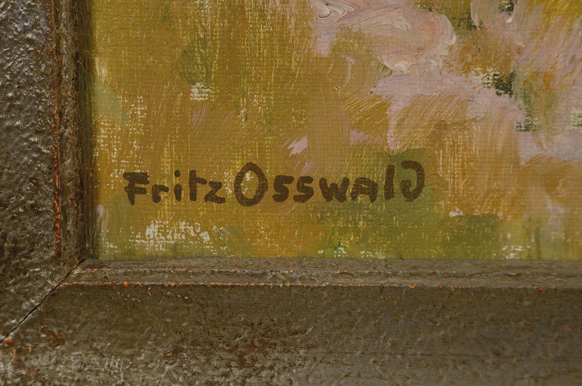 Detail a: Fritz Osswald, 1878 Zürich - 1966 Starnberg, schweizer Landschaftsmaler, Studium an der Akademie München bei Gysis und Diez, 1913 an die ...