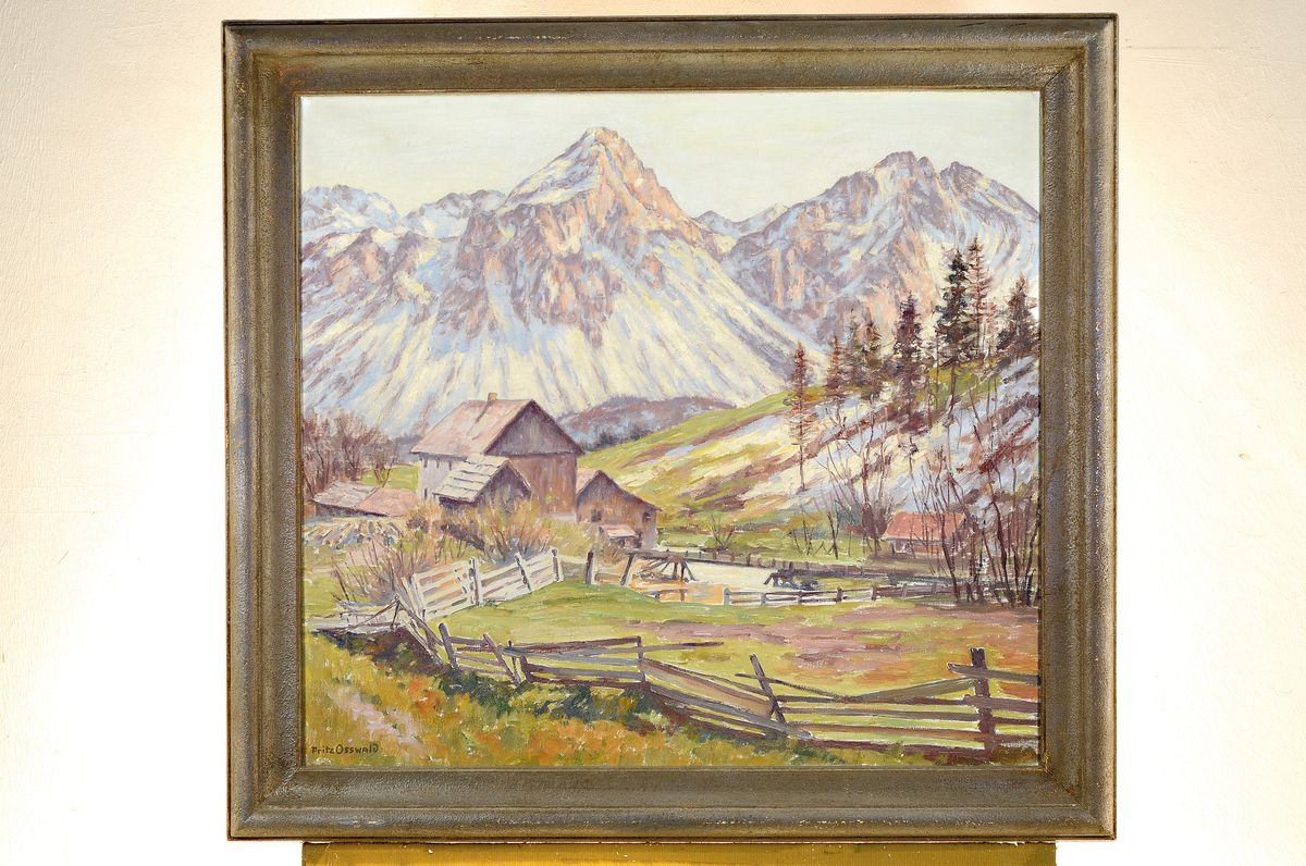 Detail k: Fritz Osswald, 1878 Zürich - 1966 Starnberg, schweizer Landschaftsmaler, Studium an der Akademie München bei Gysis und Diez, 1913 an die ...