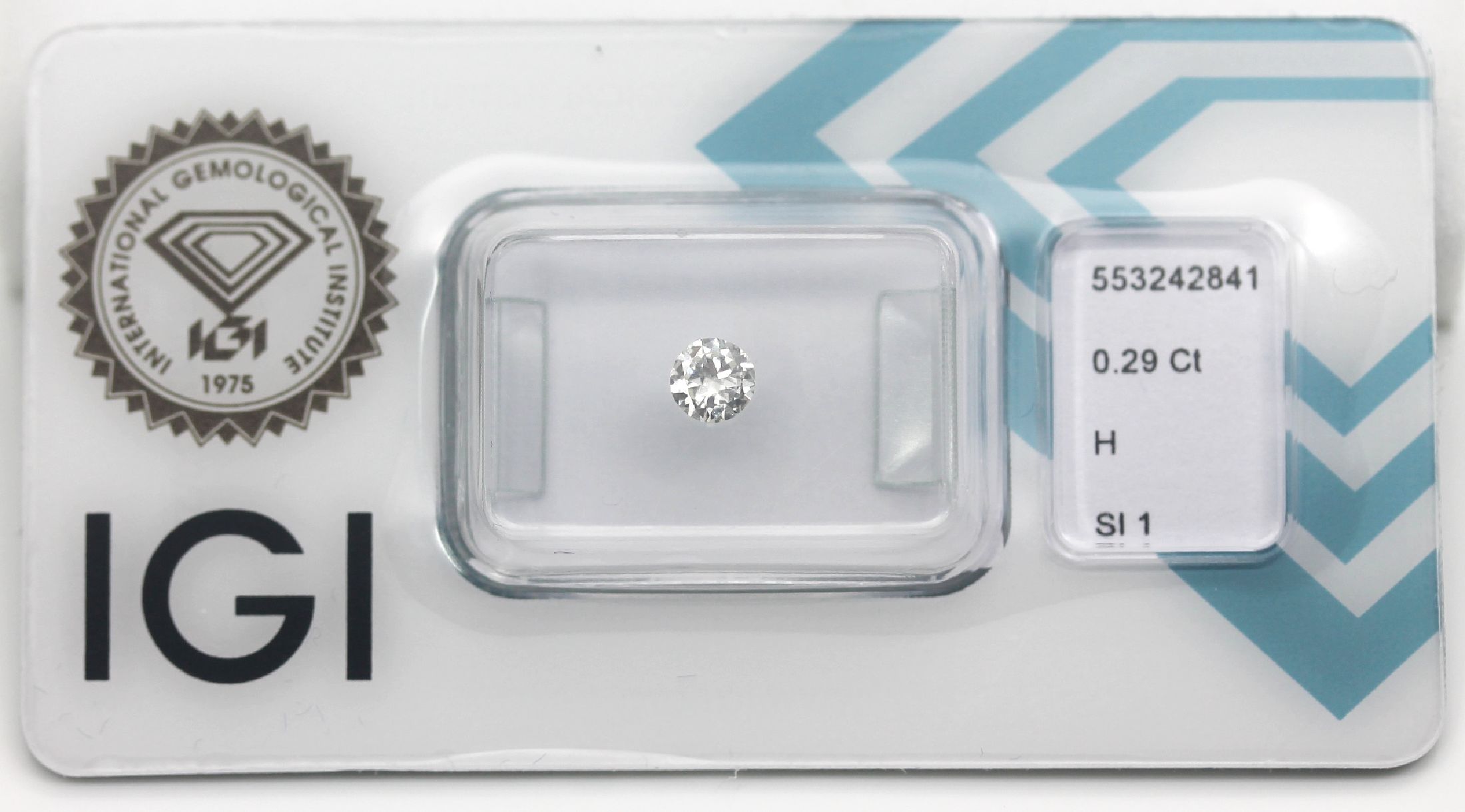 Brillant 0.29 ct Weiß H/si1, verschweißt, IGI Expertise