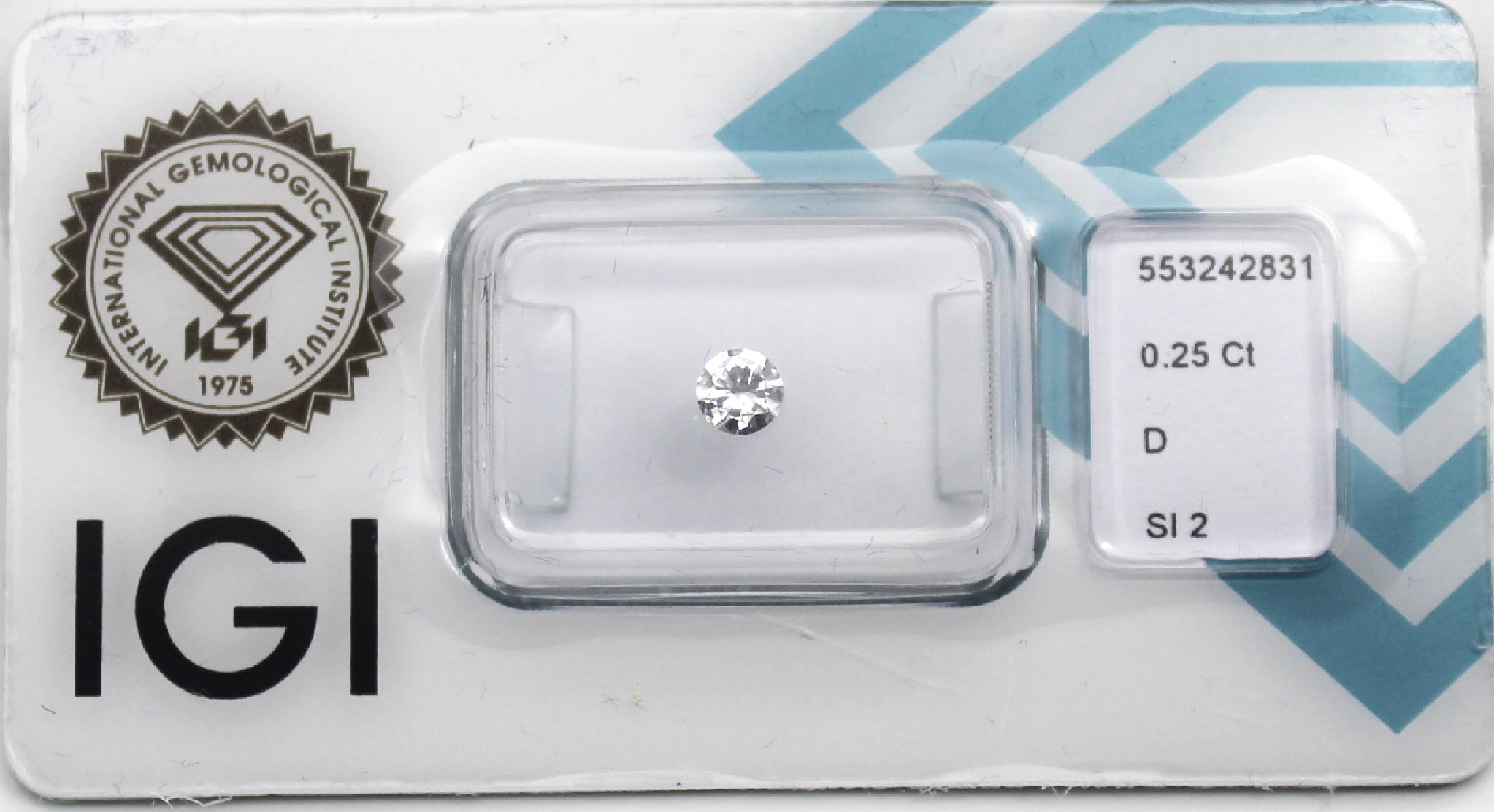 Brillant 0.25 ct hochfeines Weiß D/si2, verschweißt, IGI Expertise