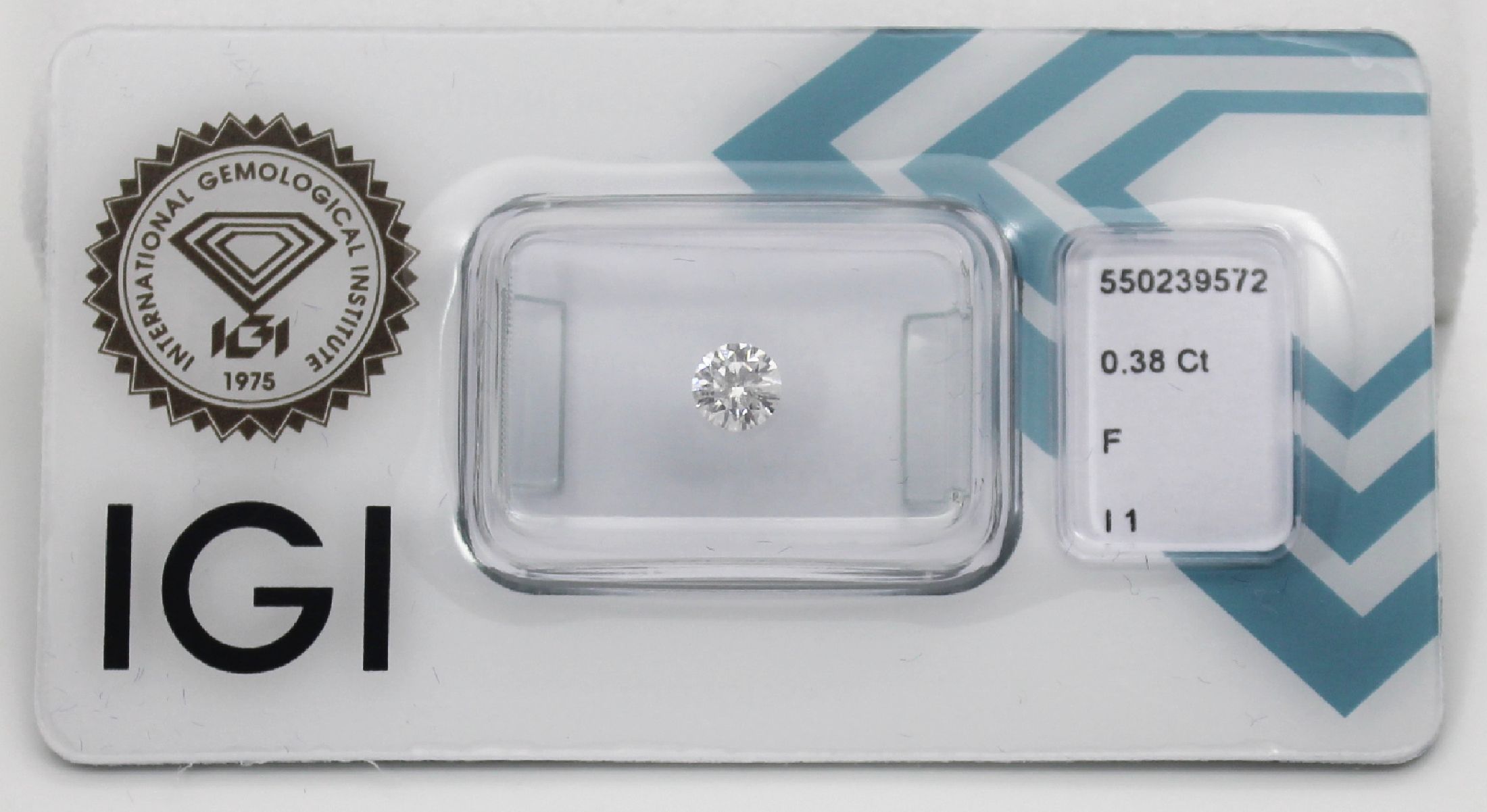 Brillant 0.38 ct feines Weiß F/p1, verschweißt, IGI Expertise