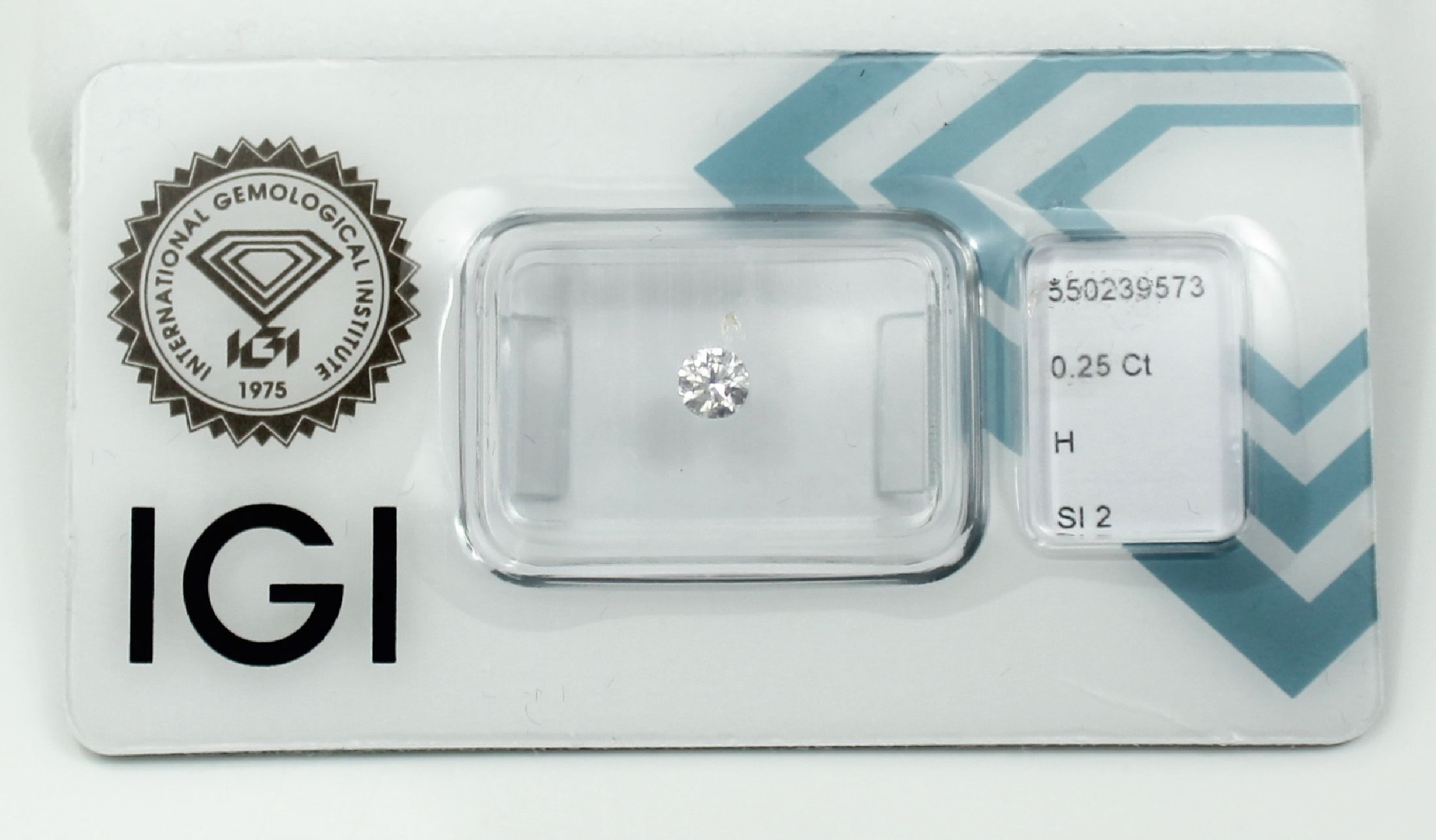 Brillant 0.25 ct Weiß H/si 2, verschweißt, IGI Expertise