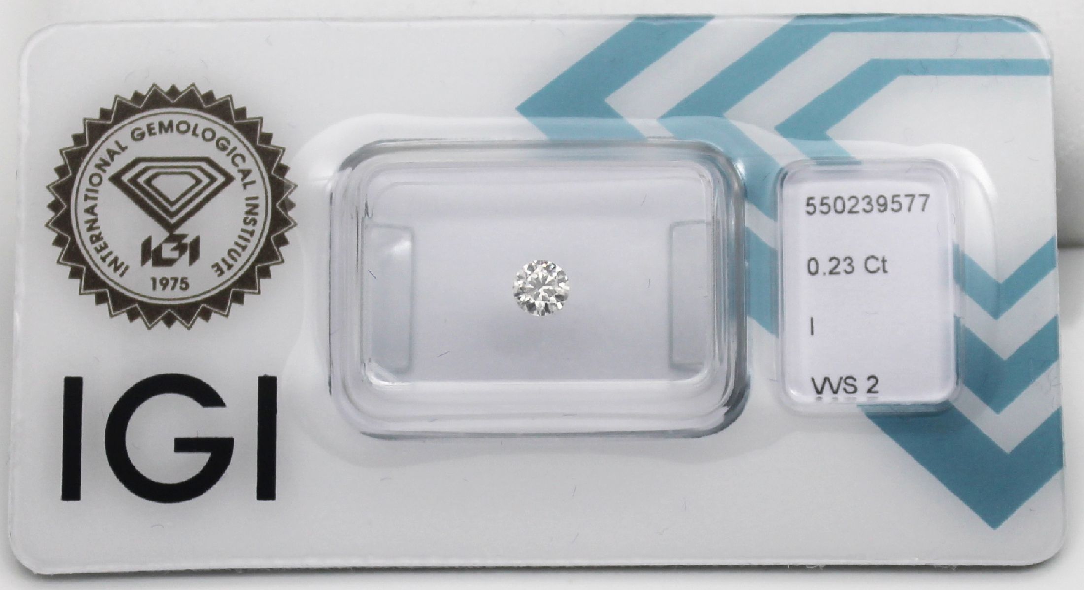 Detail a: Brillant 0.23 ct l.get.Weiß I/vvs2, verschweißt, IGI Expertise