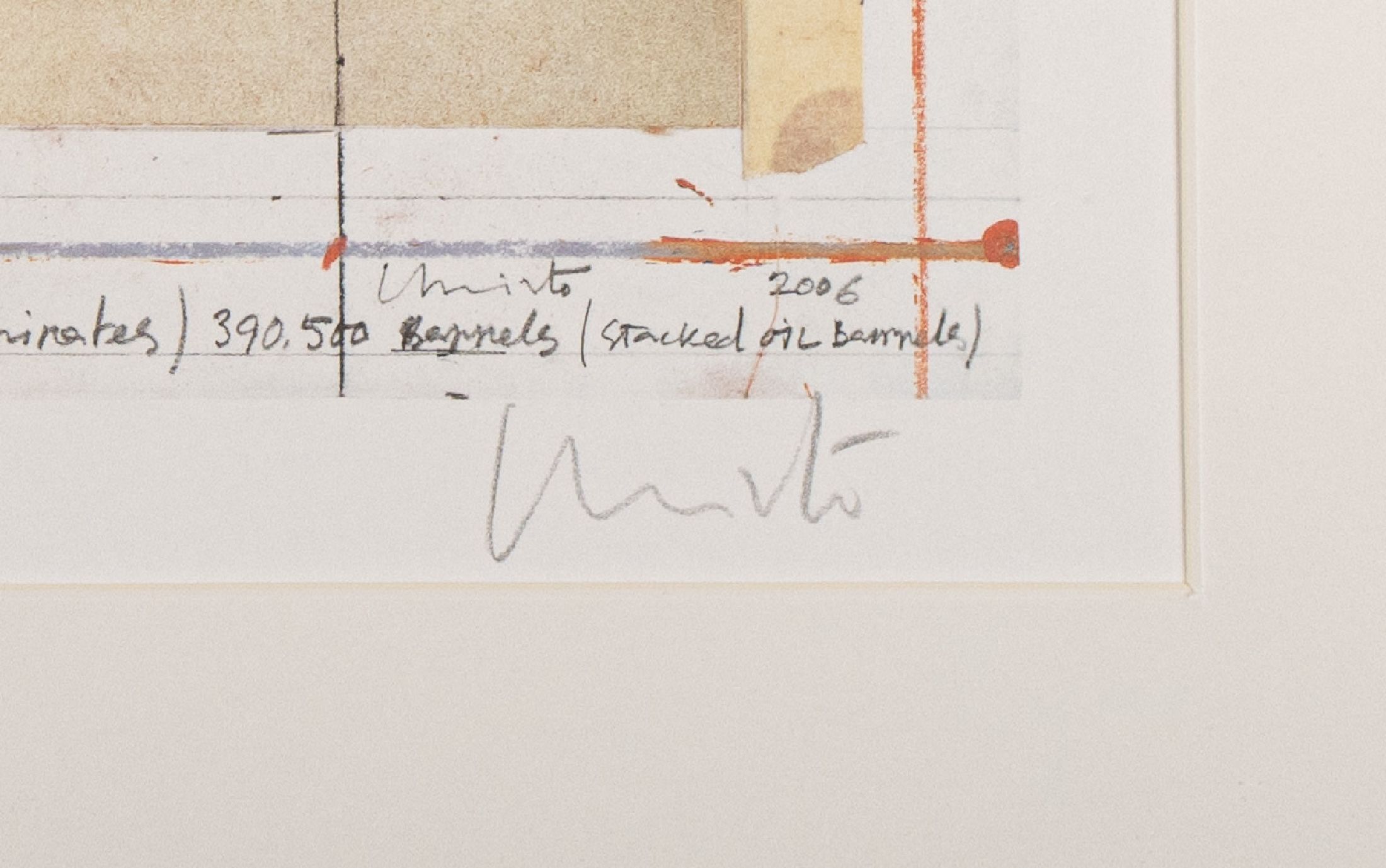 Detail a: Christo, 1935 Gabrovo - 2020 New York, "The Mastaba of Abu Dhabi", Grainlithographie auf dickem Büttenpapier, mit num. Zertifikat 314, auf ...